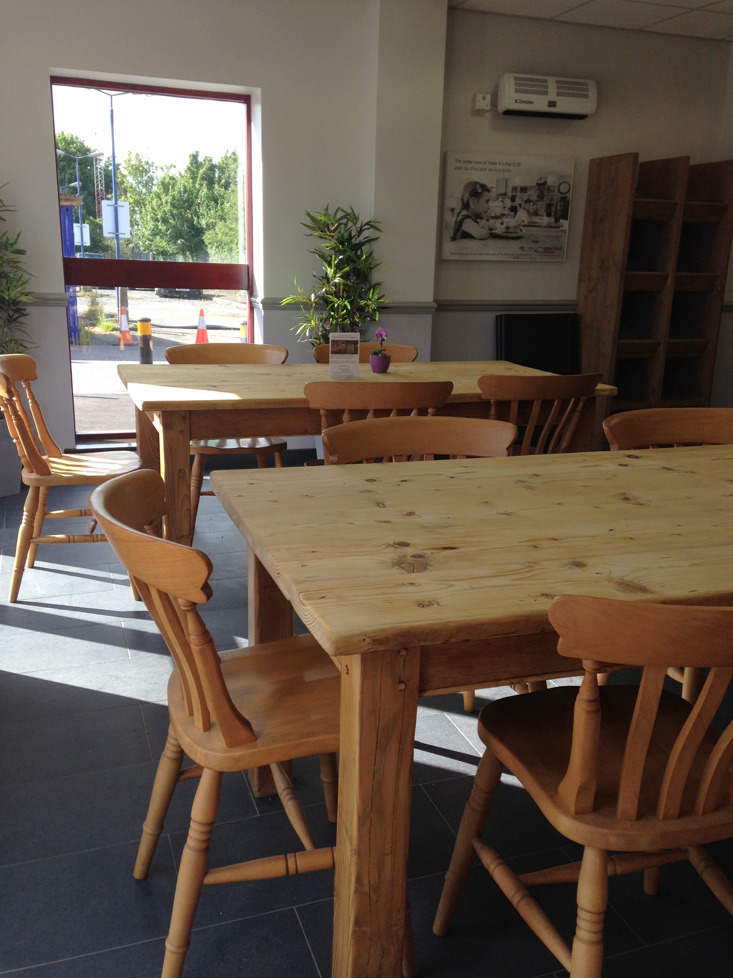 Pine tables made from old pine boards