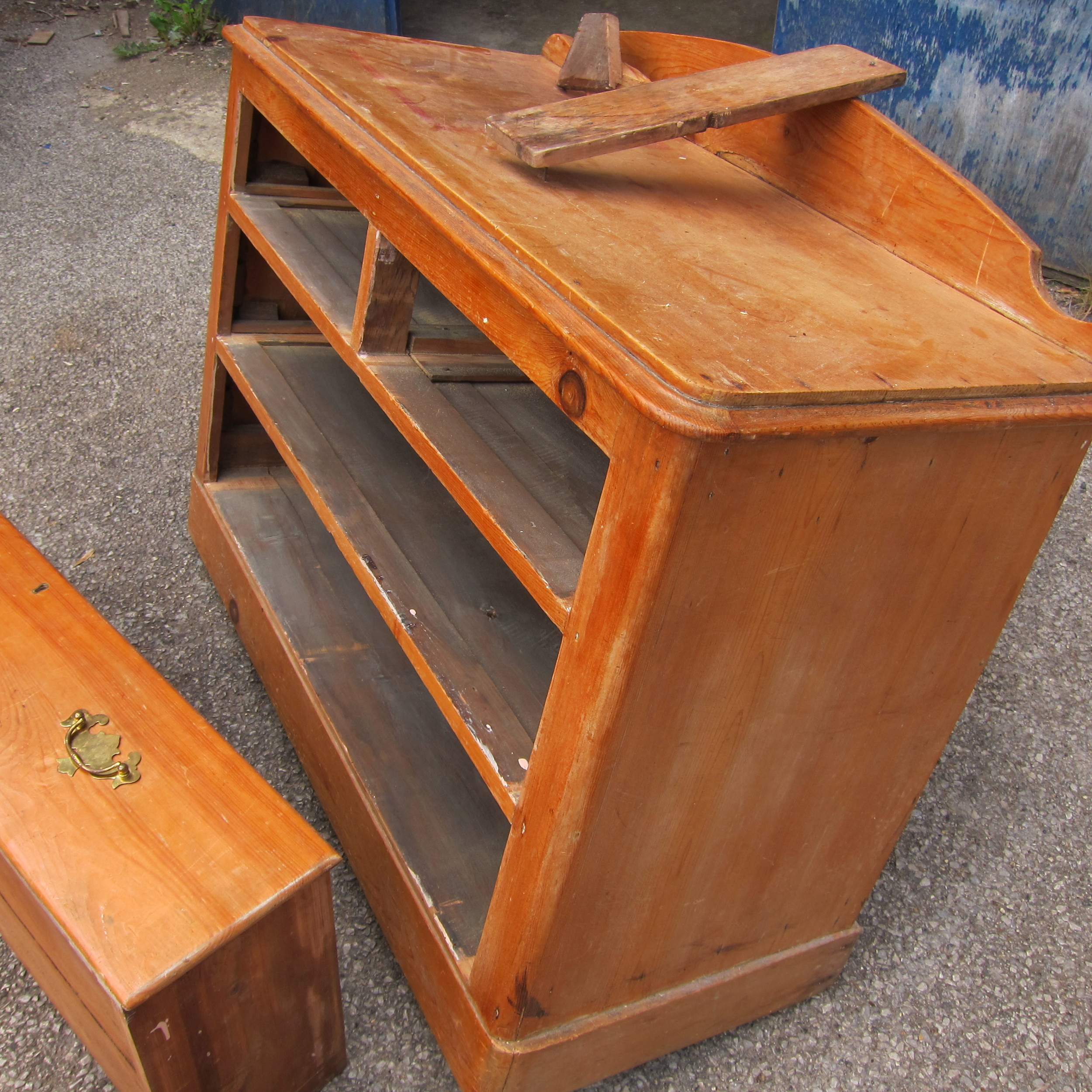 Antique pine chest of drawers in need of restoration