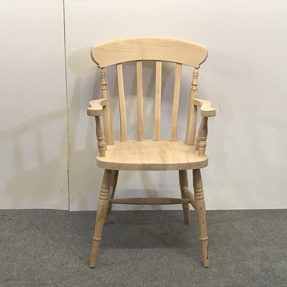 New Beech Slat Back Carver Chair Bare Wood Pinefinders Old Pine Furniture Warehouse Antique Pine