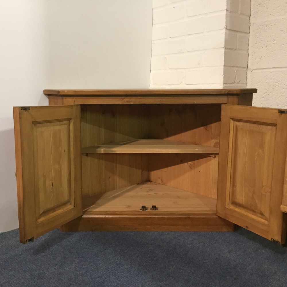 New pine corner cupboard - shelf inside