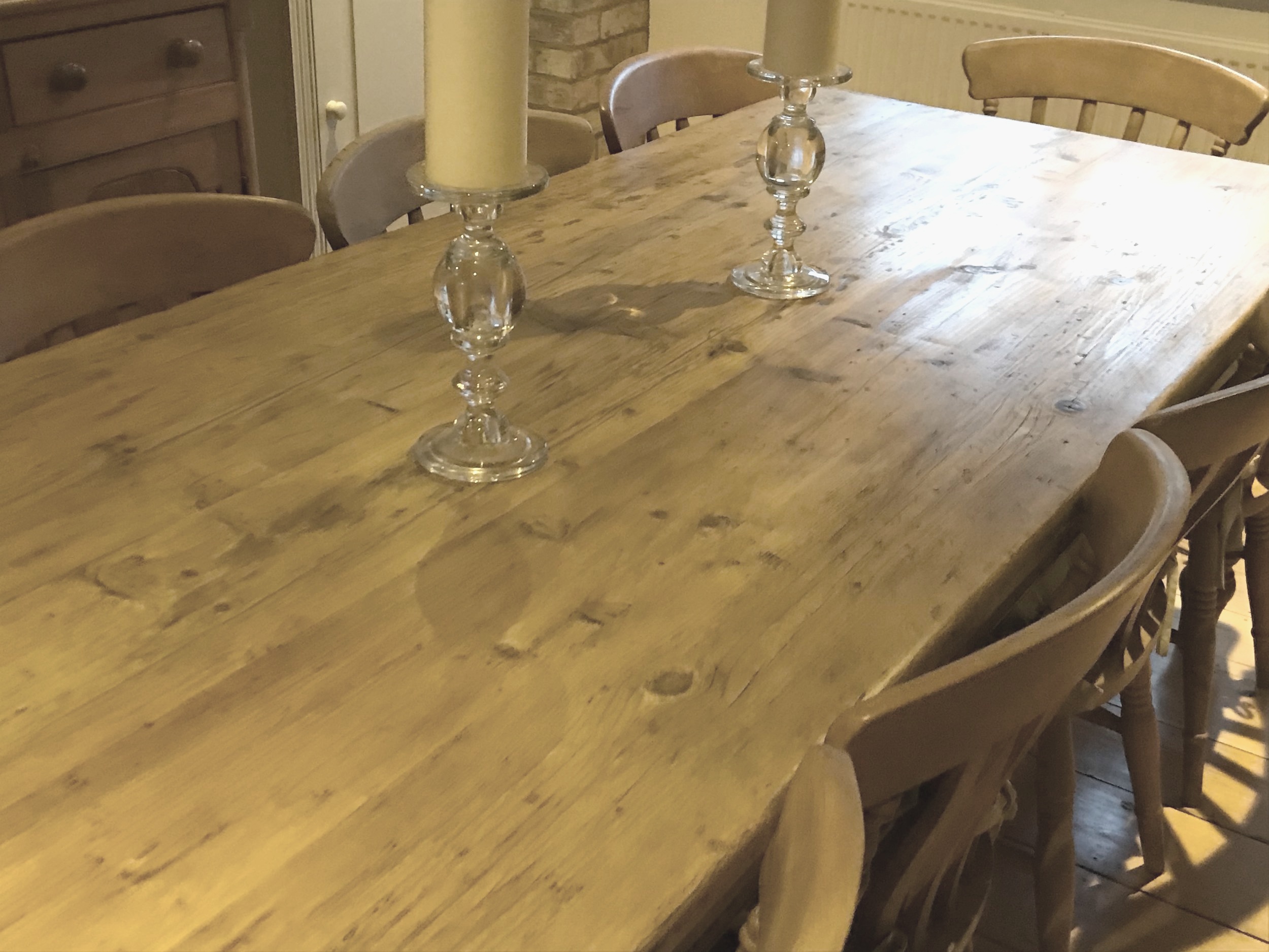 Large bespoke pine table