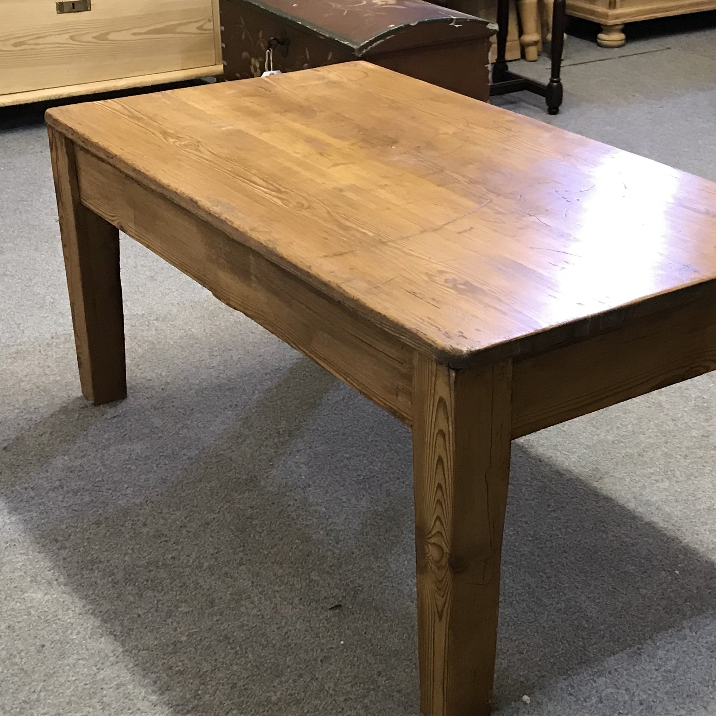 Pine floorboard coffee table