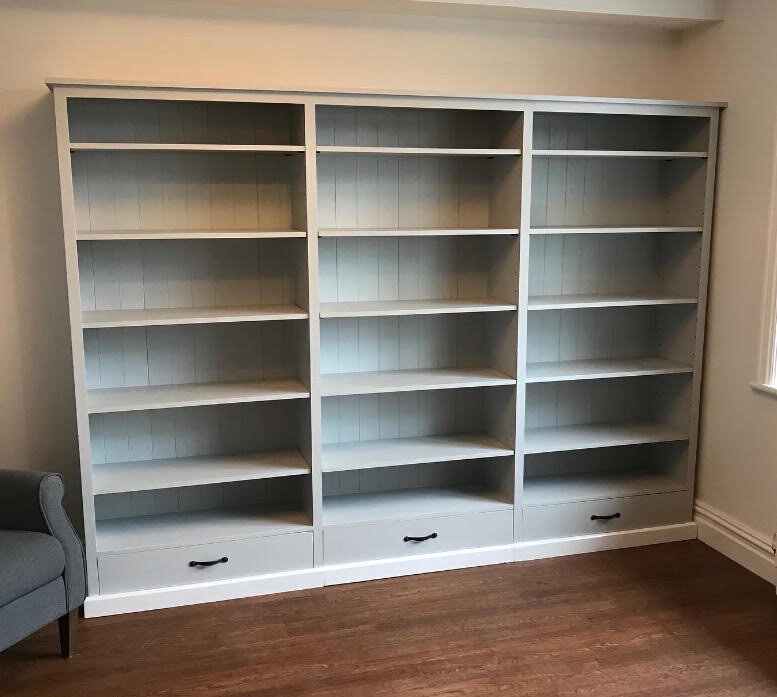 Large painted pine bookcase