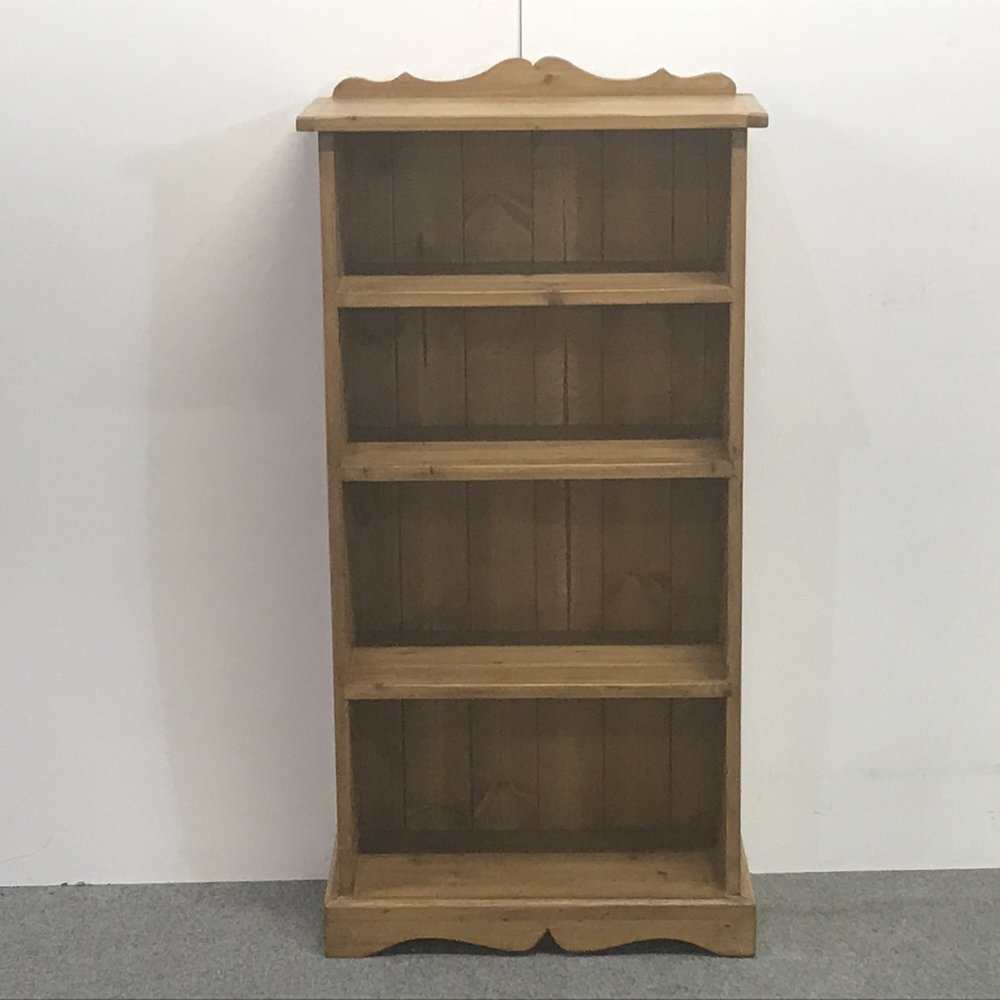 Pine bookcase shaped top and plinth