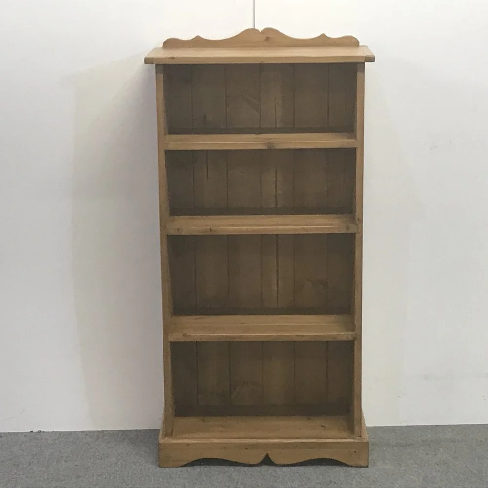 Pine bookcase shaped top and plinth