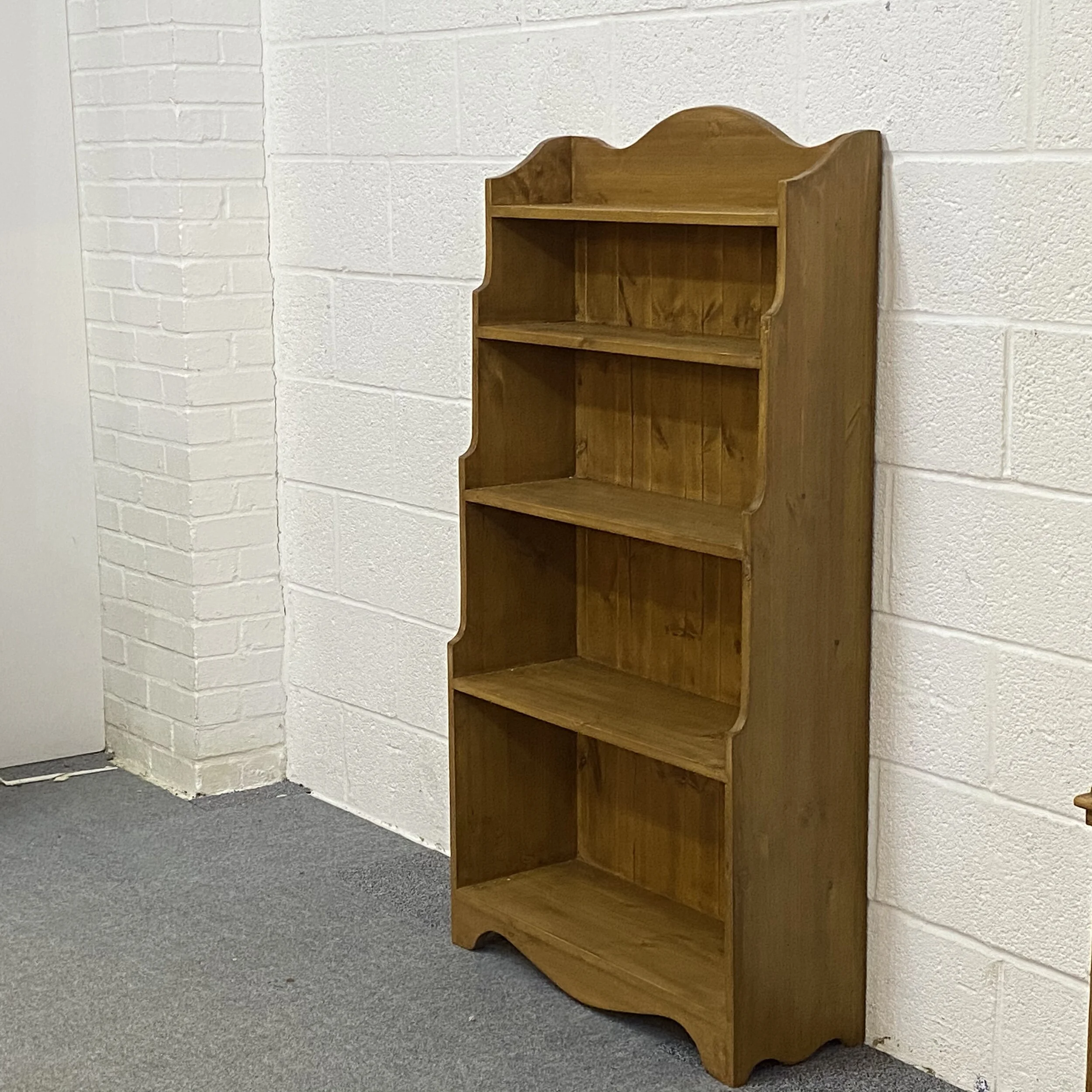 'Waterfall Style' Pine Bookcase