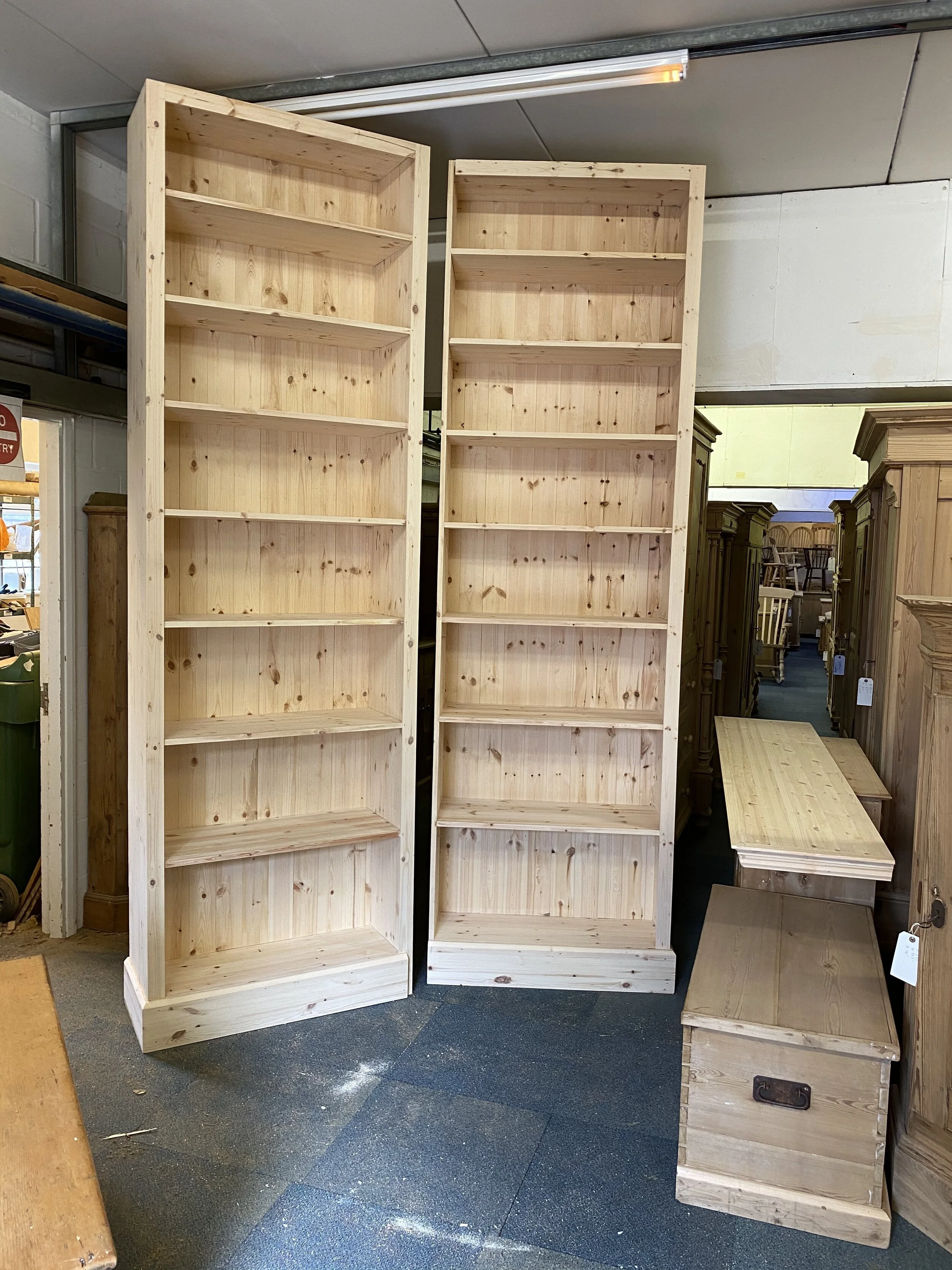 Made To Measure Pine Bookcases — Pinefinders Old Pine Furniture Warehouse Antique Pine