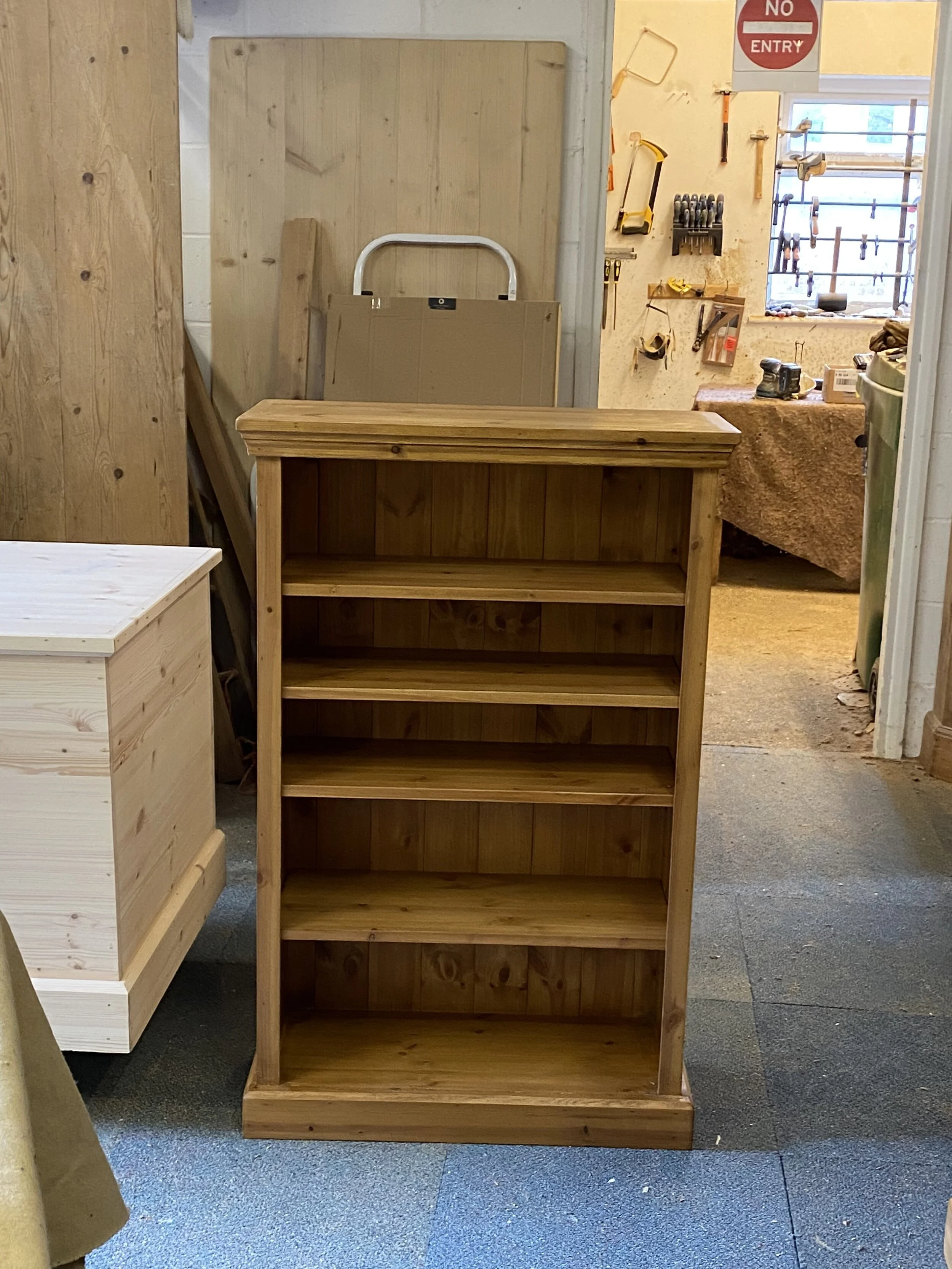 Small pine waxed bookcase
