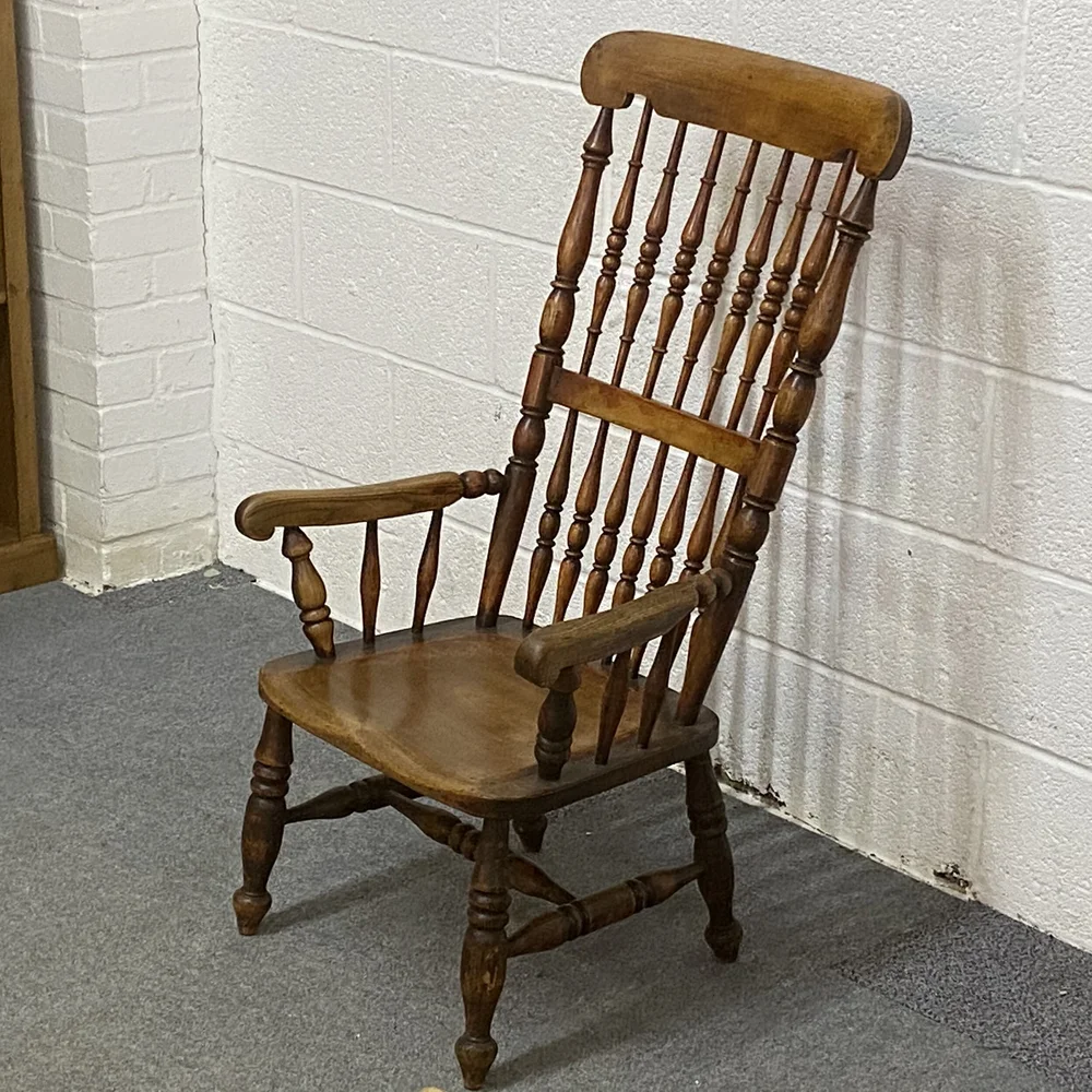 Low Antique 'Bobbin Back' Windsor Armchair (F8406A) — Pine