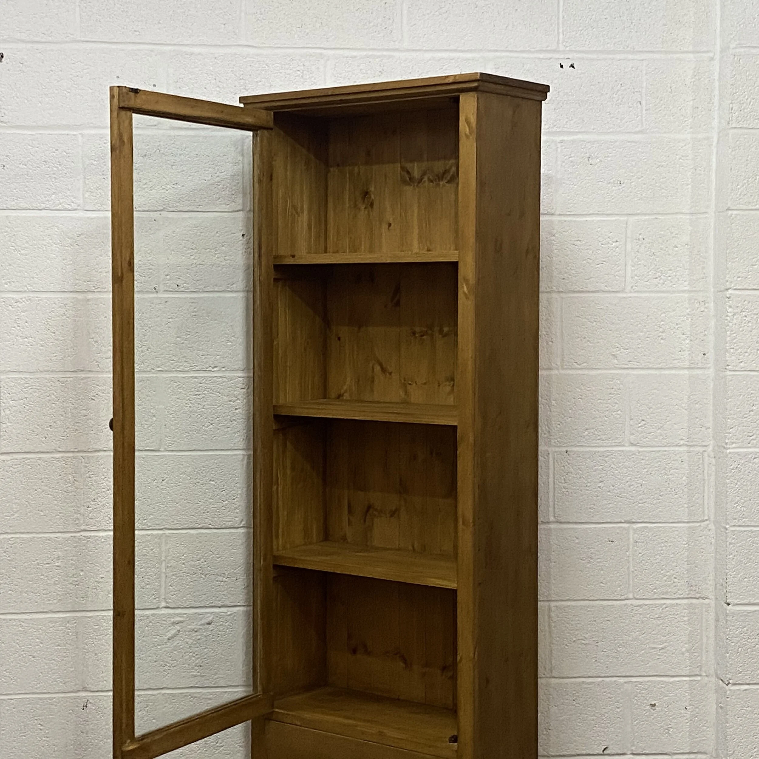 Glazed pine cupboard handmade