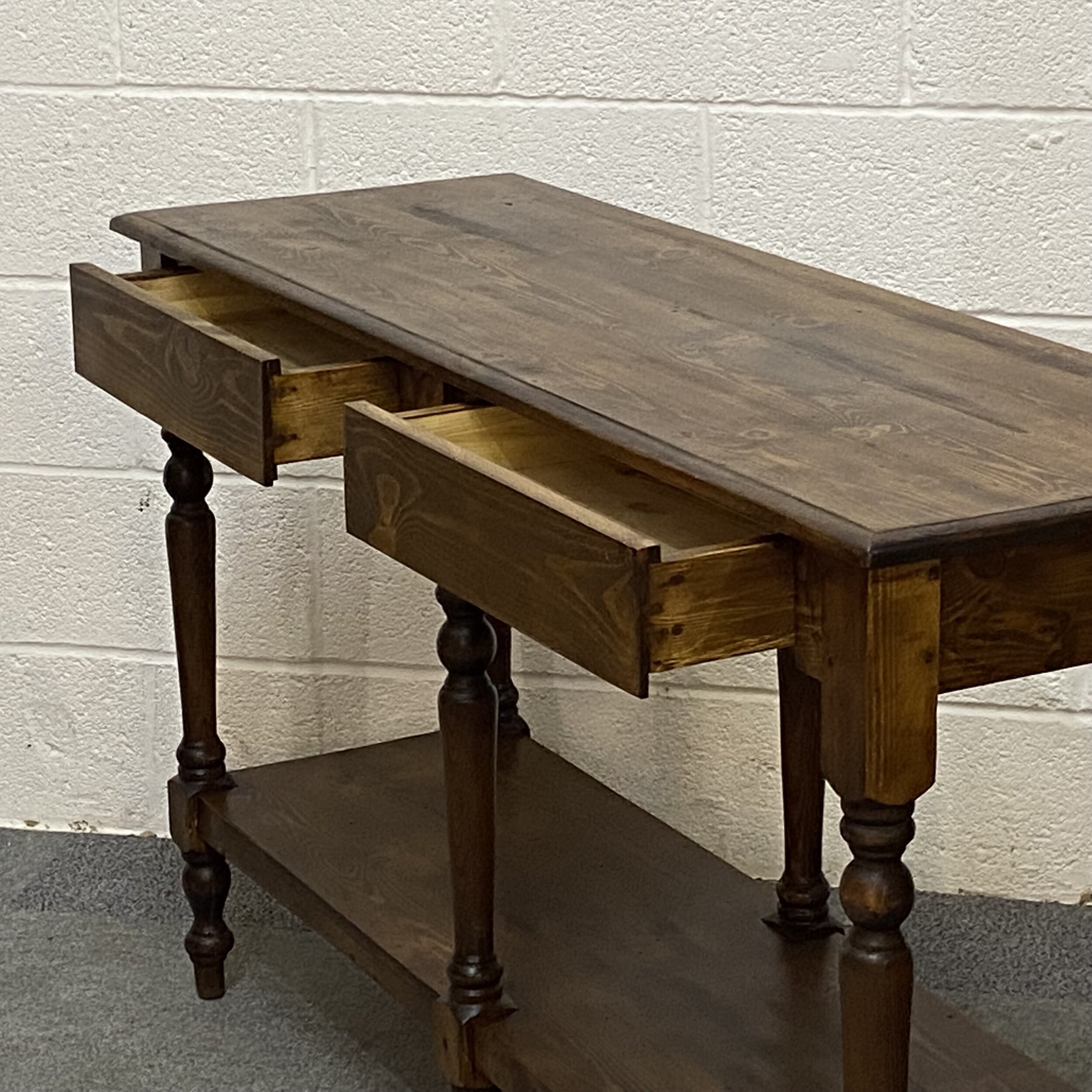 Waxed Console table 2 drawers