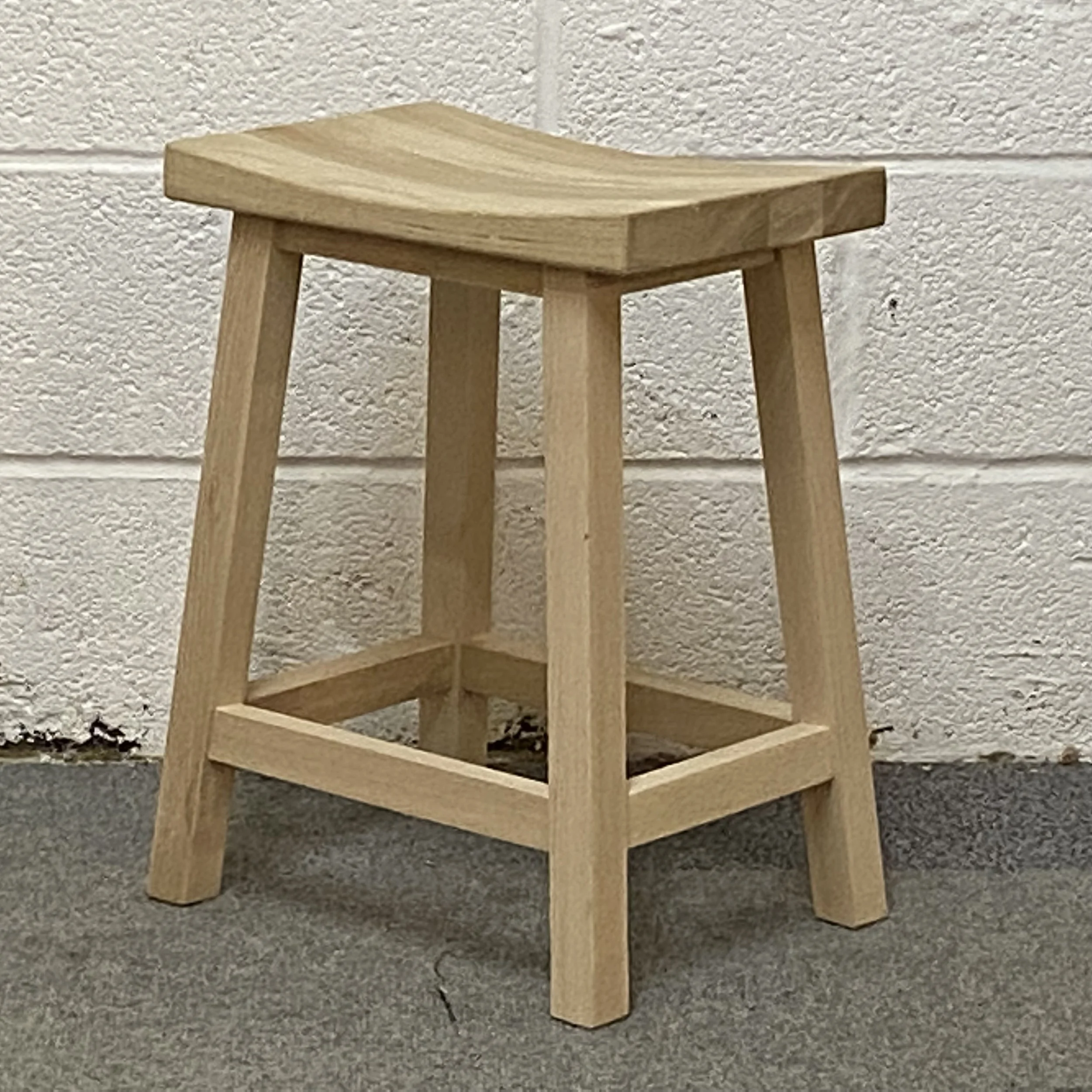 New Oak Nordic Low Stool (Bare Wood)