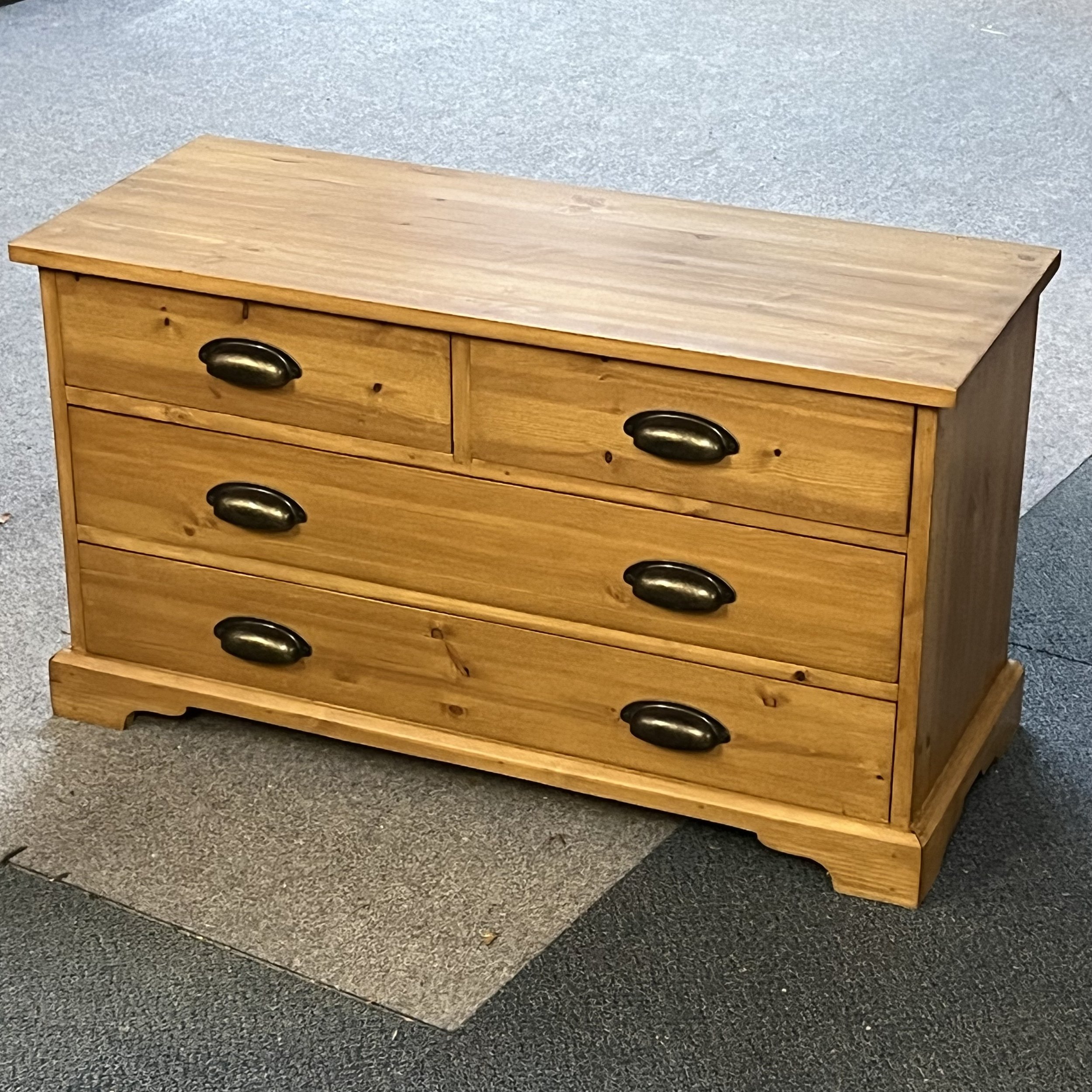 Small handmade pine chest of drawers