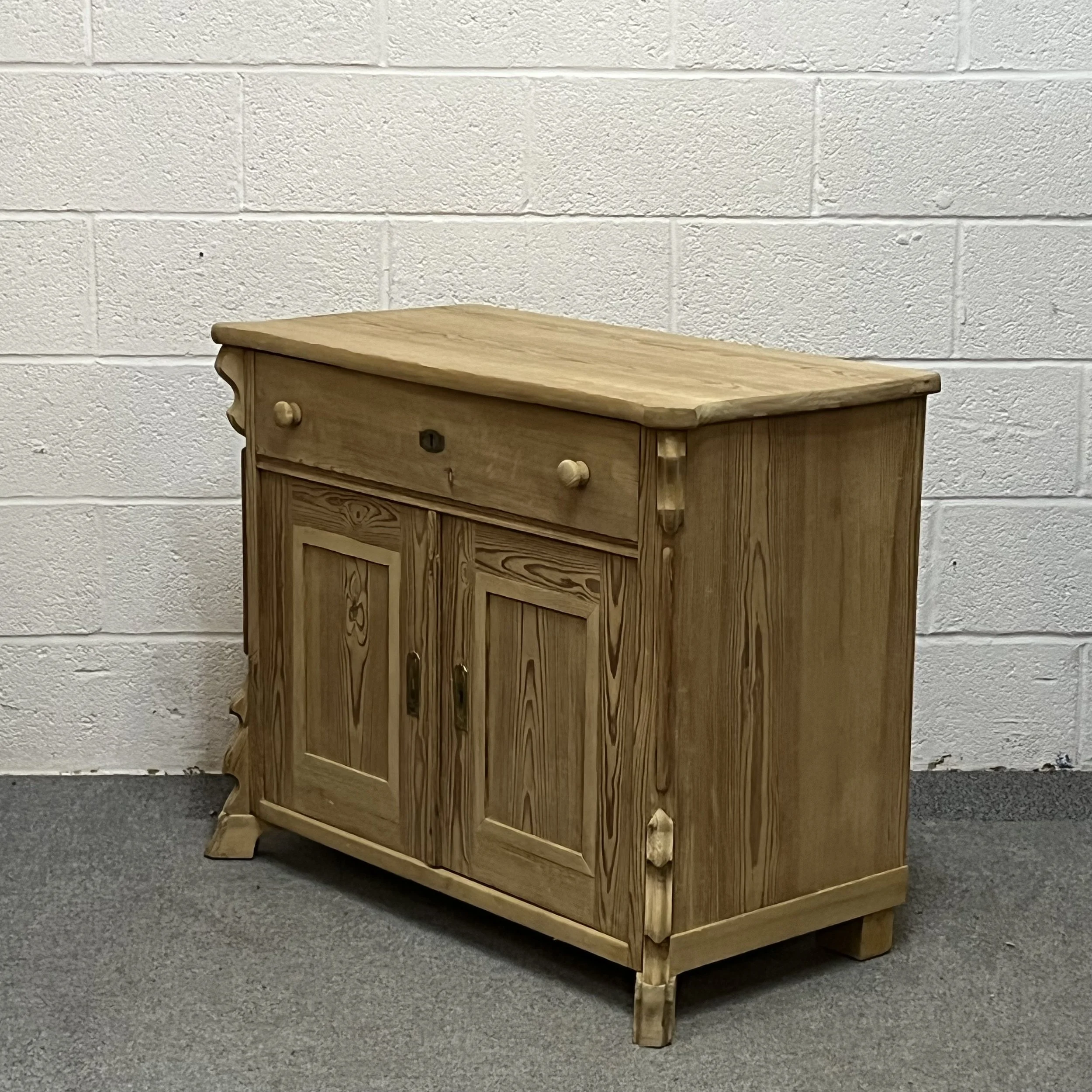 Antique Pine Dresser Base With Drawer