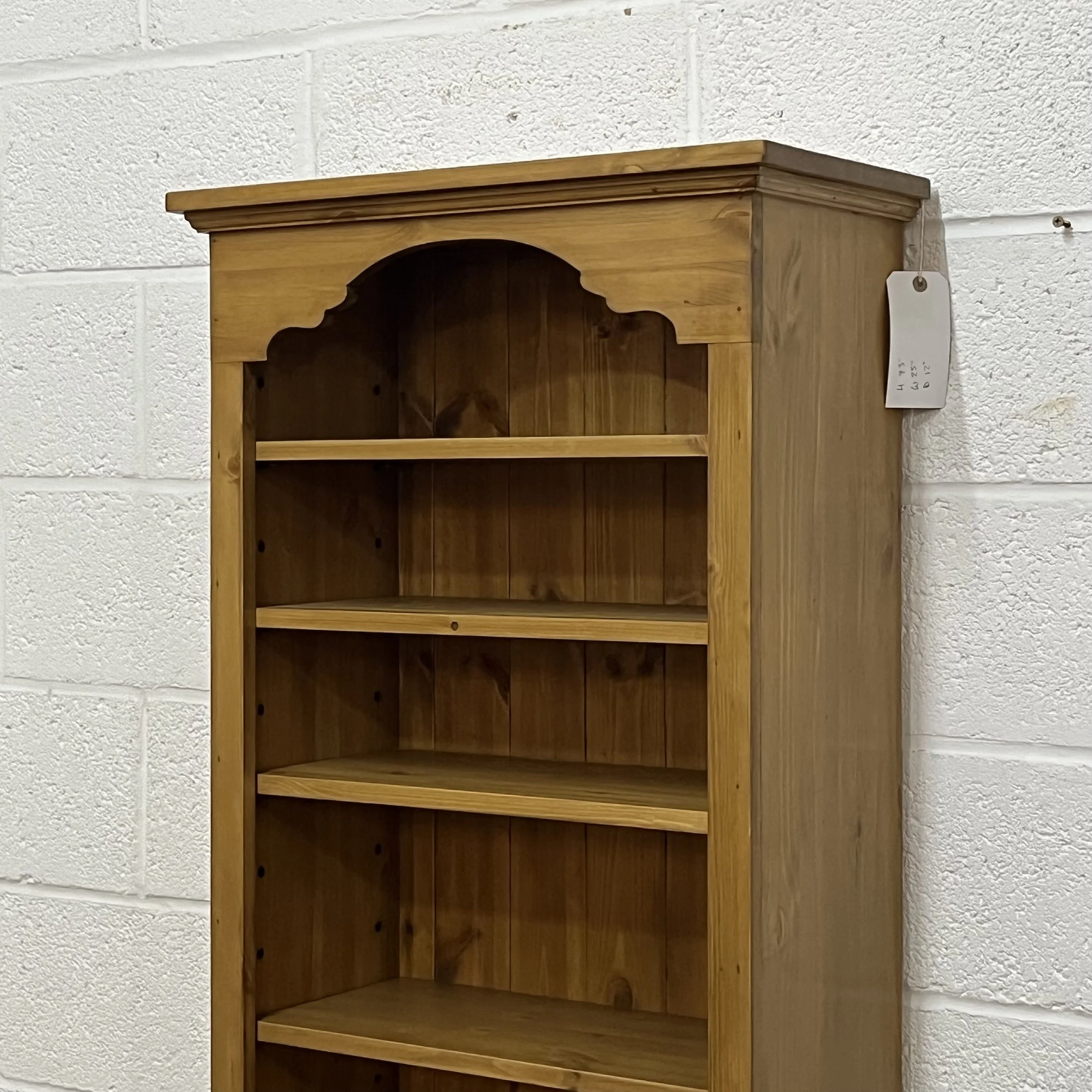 Tall Slim Pine Bookcase With Adjustable Shelves (T3905B+) — Pinefinders