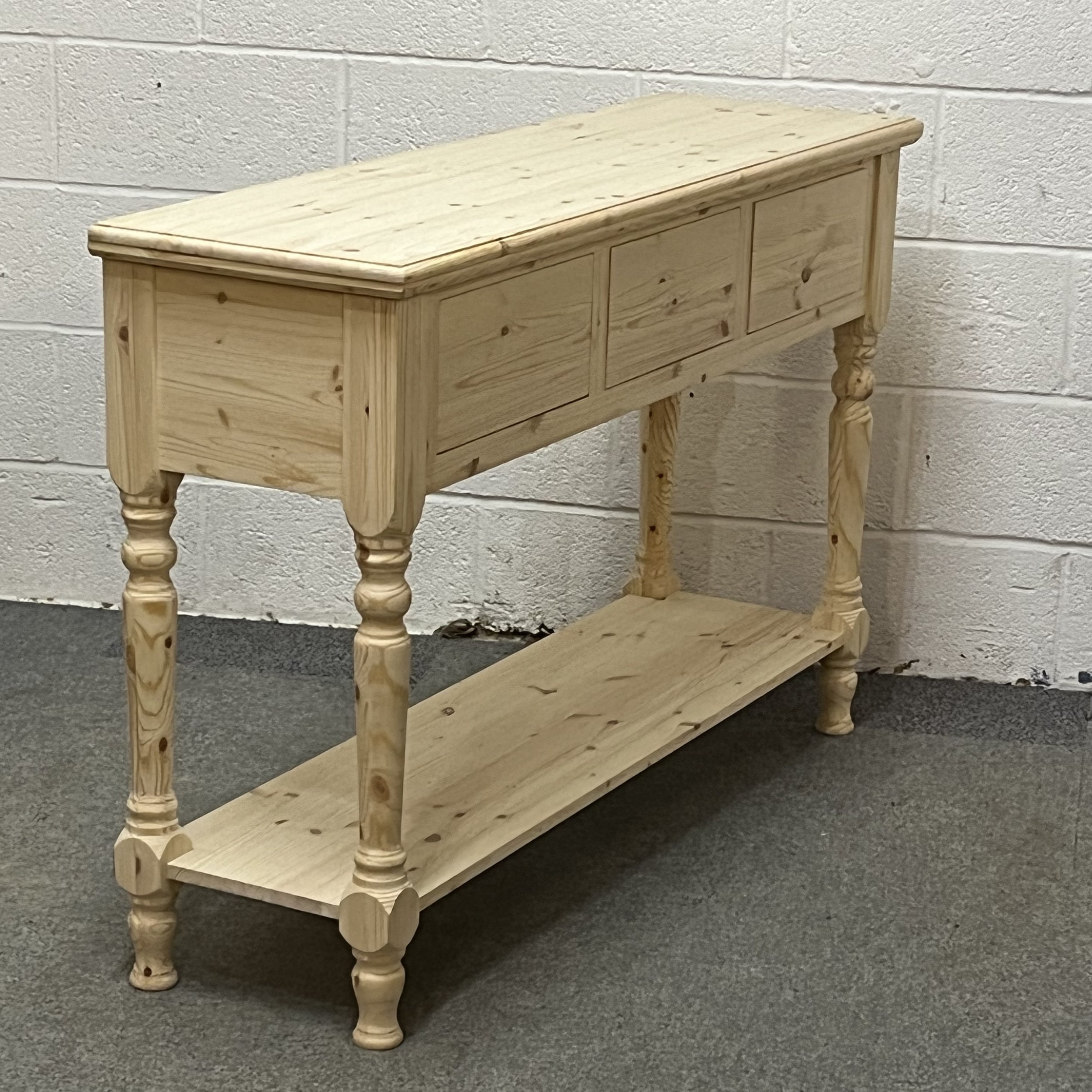 Handmade pine console table