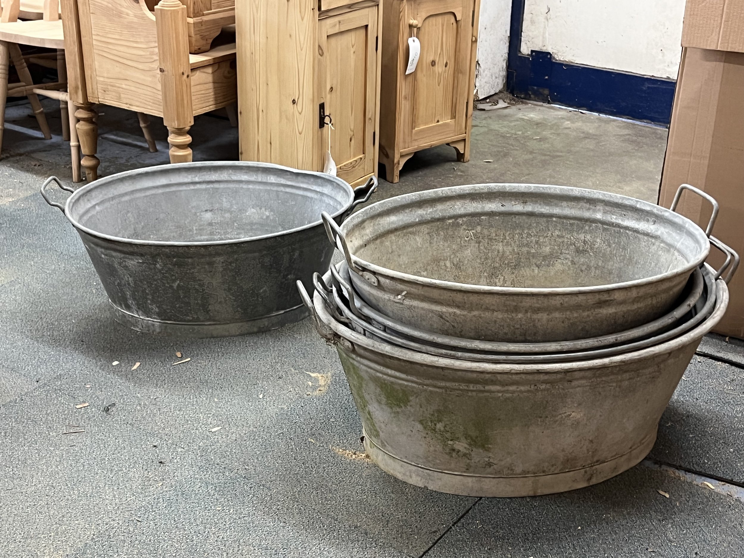 Old zinc tubs