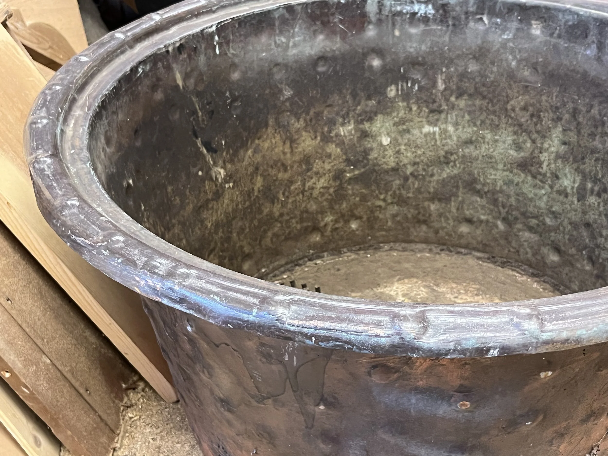 Large copper cauldron
