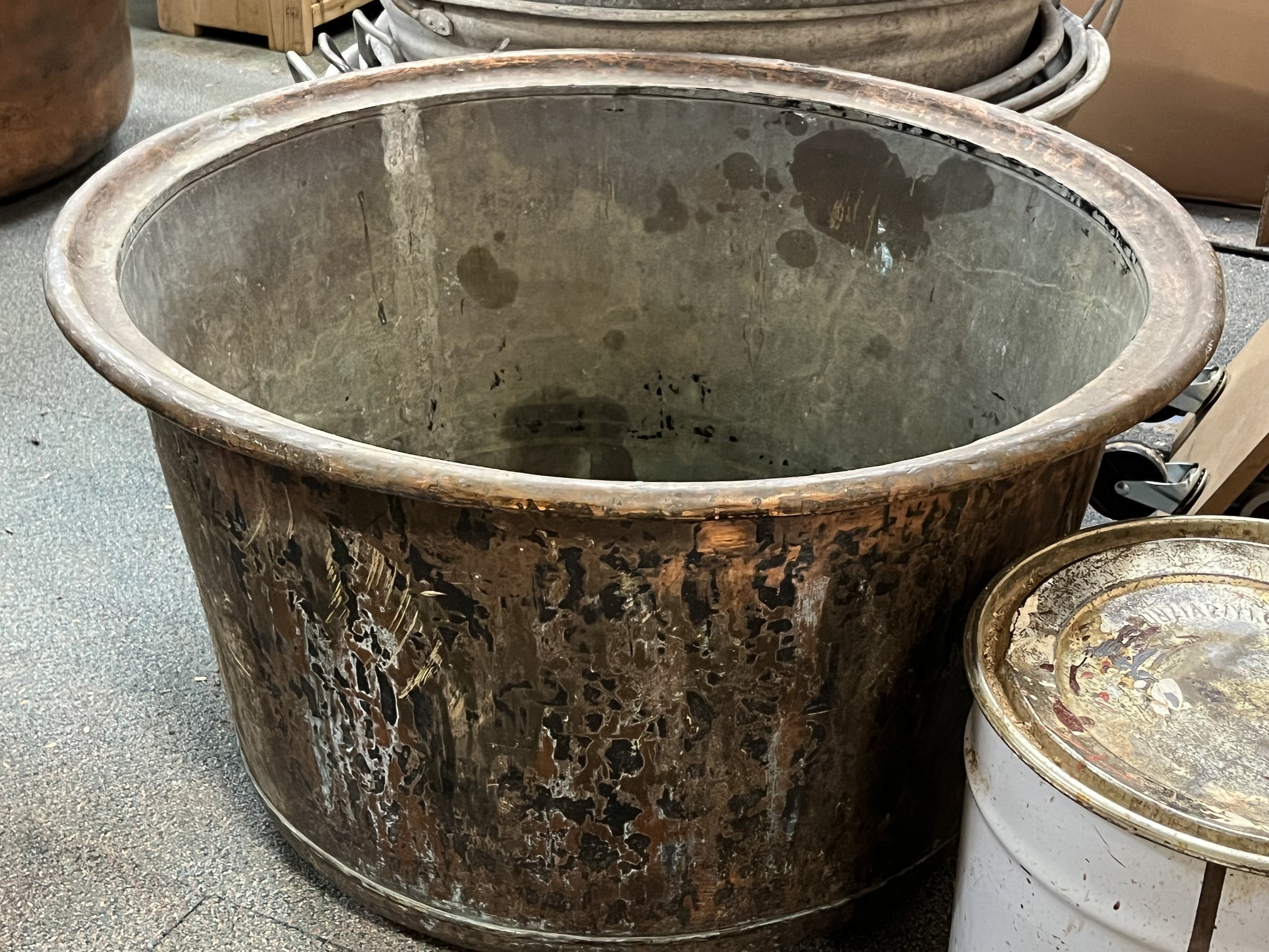 Large copper cauldron