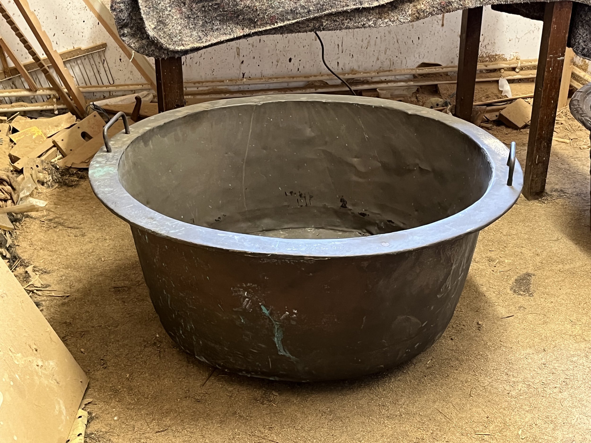 Very large copper cauldron