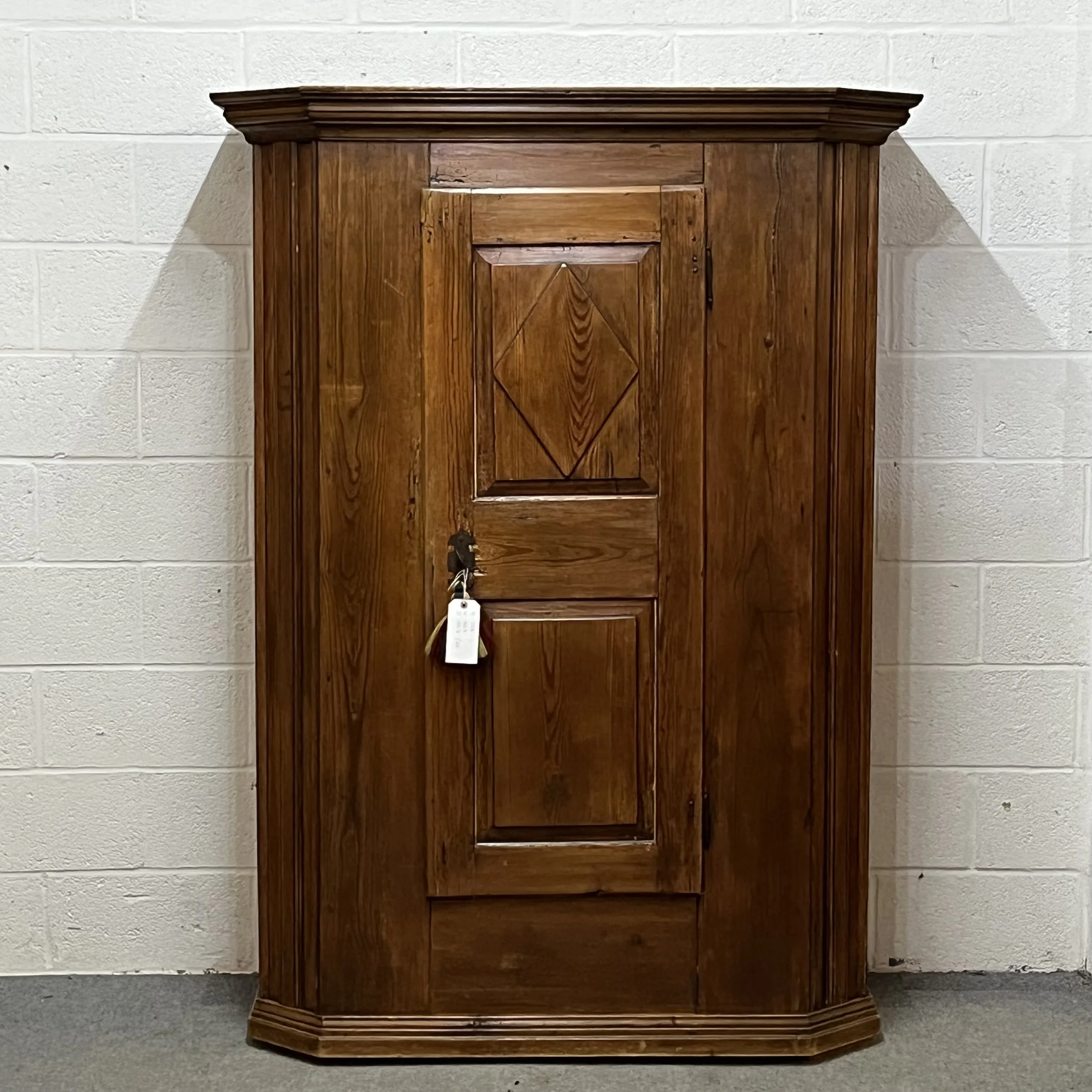 Early 1800's East German Pine Single Door Armoire