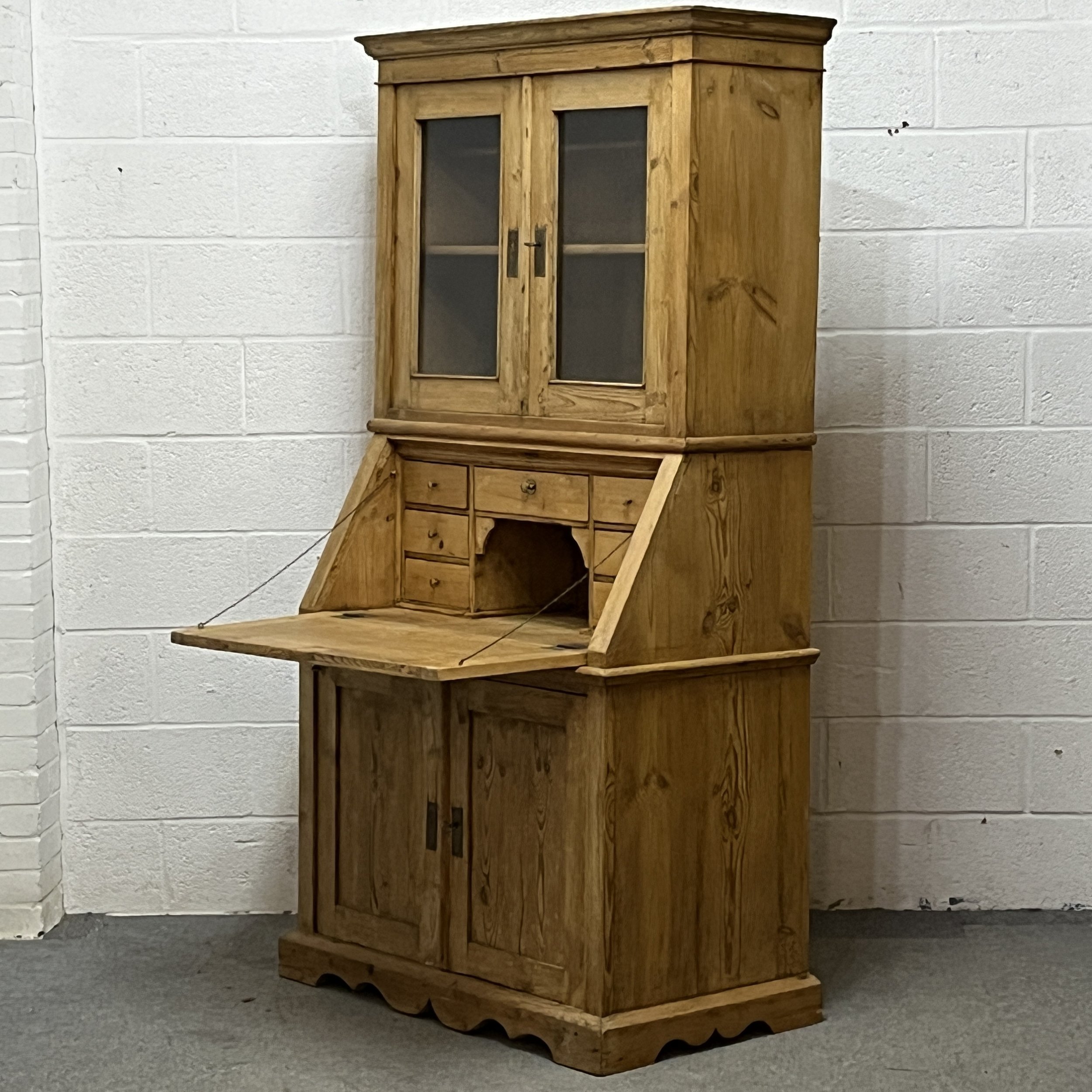 Large Antique Pine Secretaire Internal Drawers