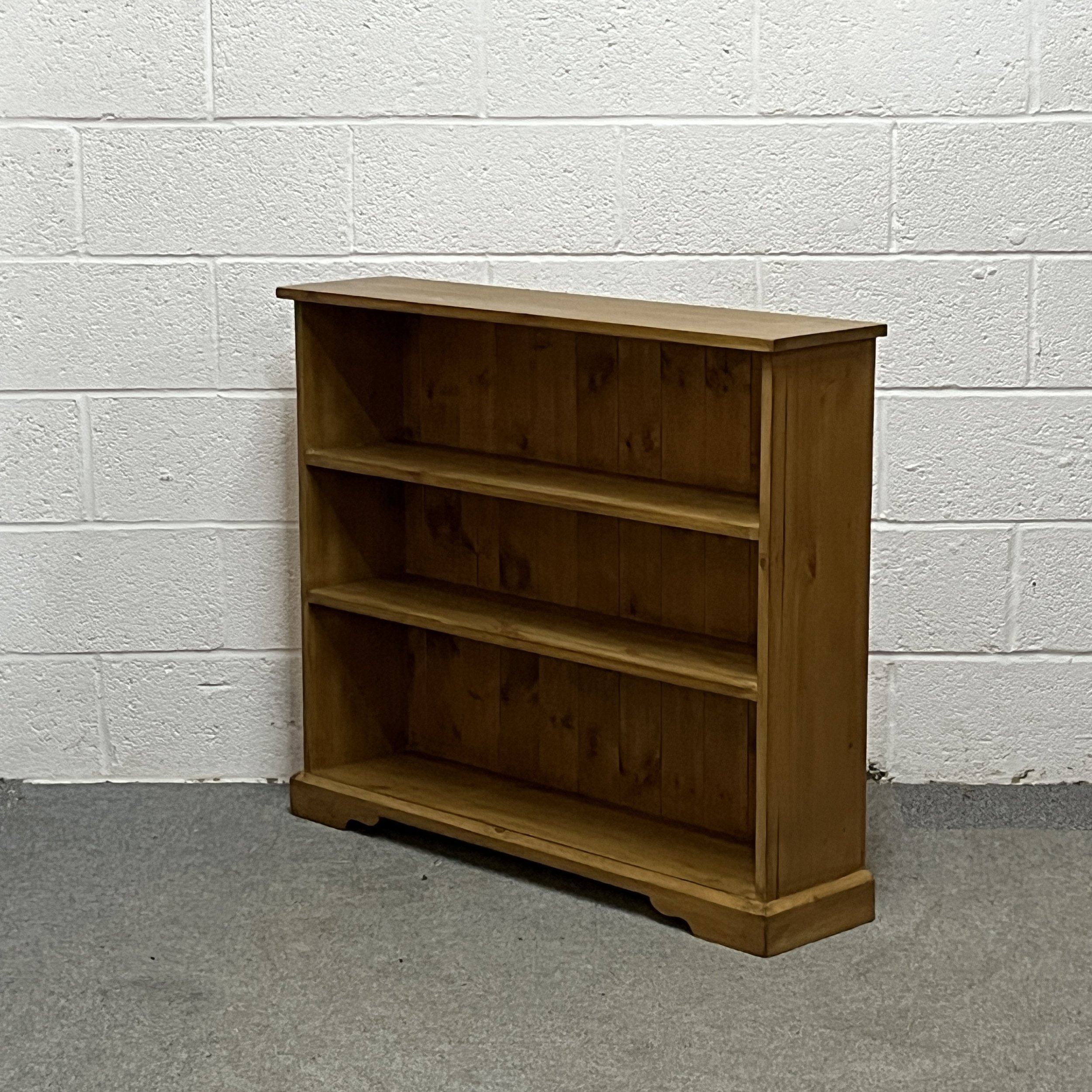 Small Pine Bookcase With 2 Fixed Shelves