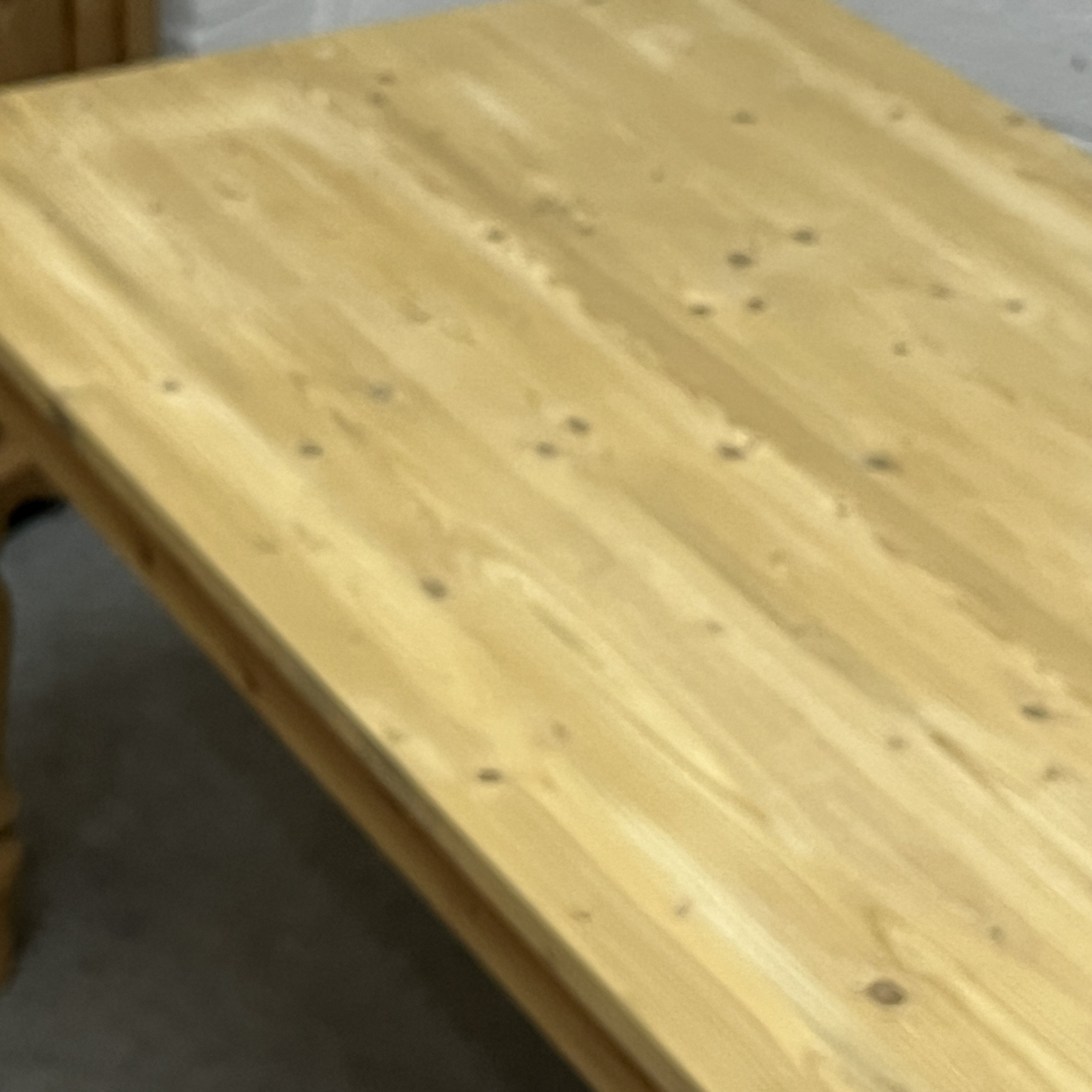 Table top made from old pine cheese boards