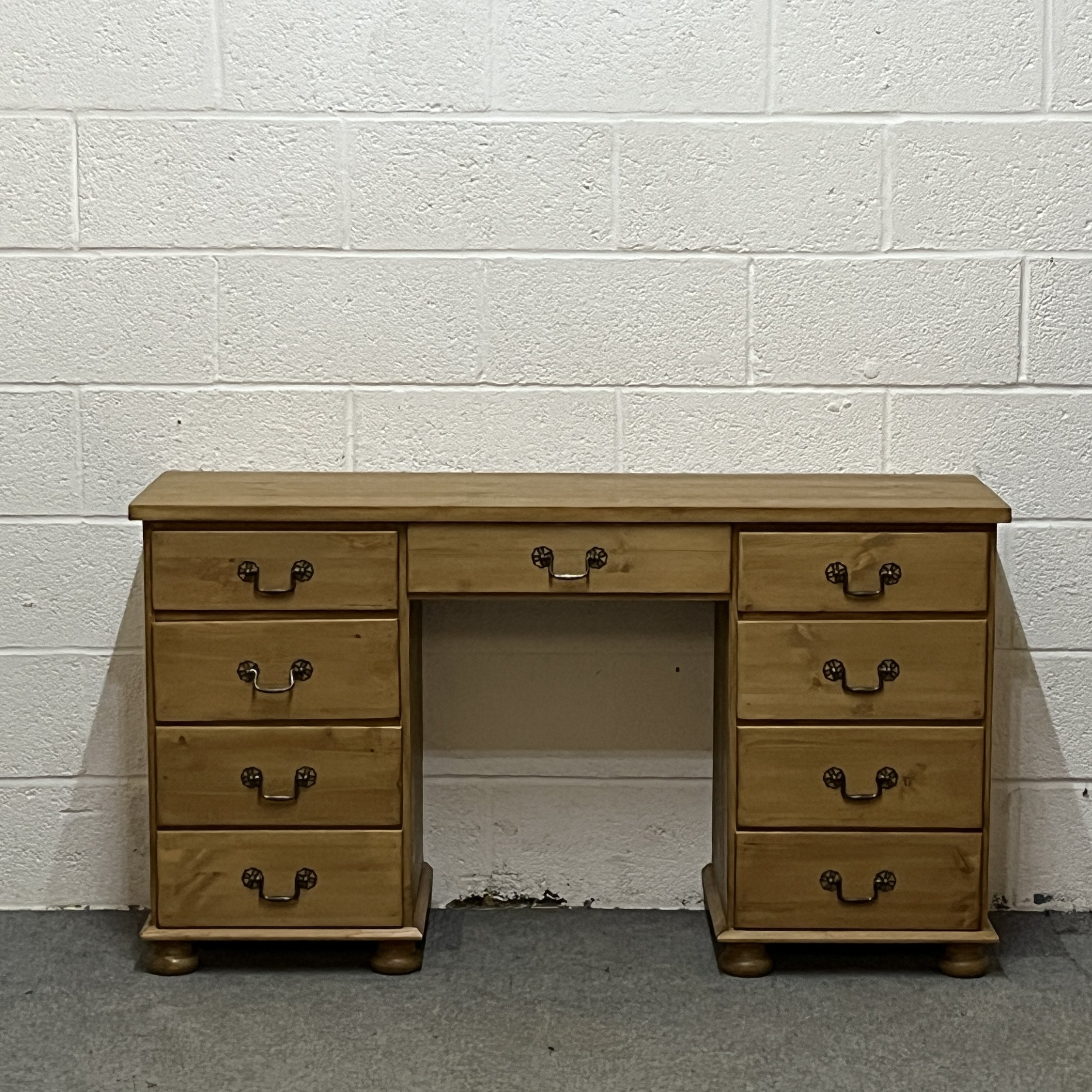 Handmade pine desk with drawers