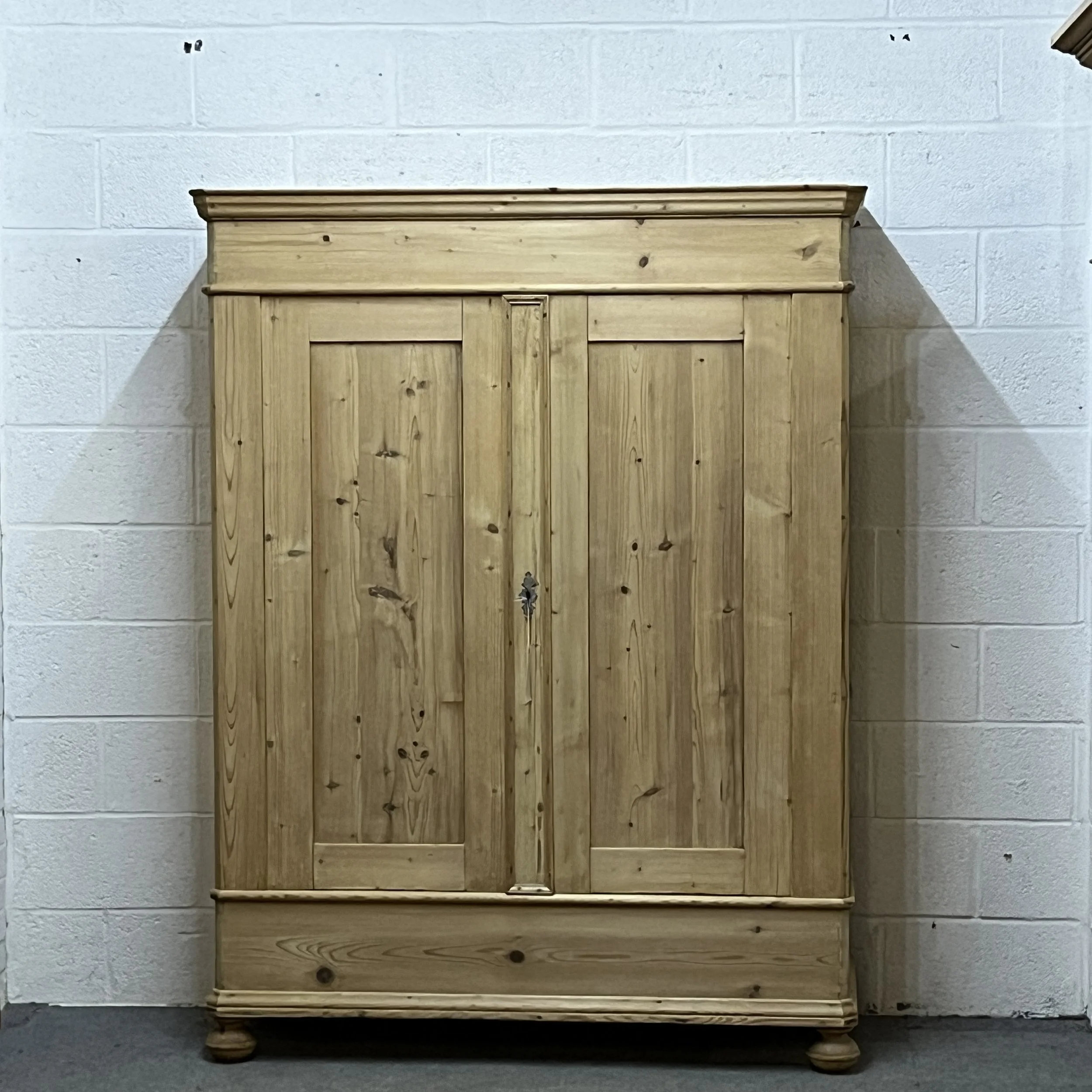 Small Double Antique Pine Wardrobe (Dismantles)