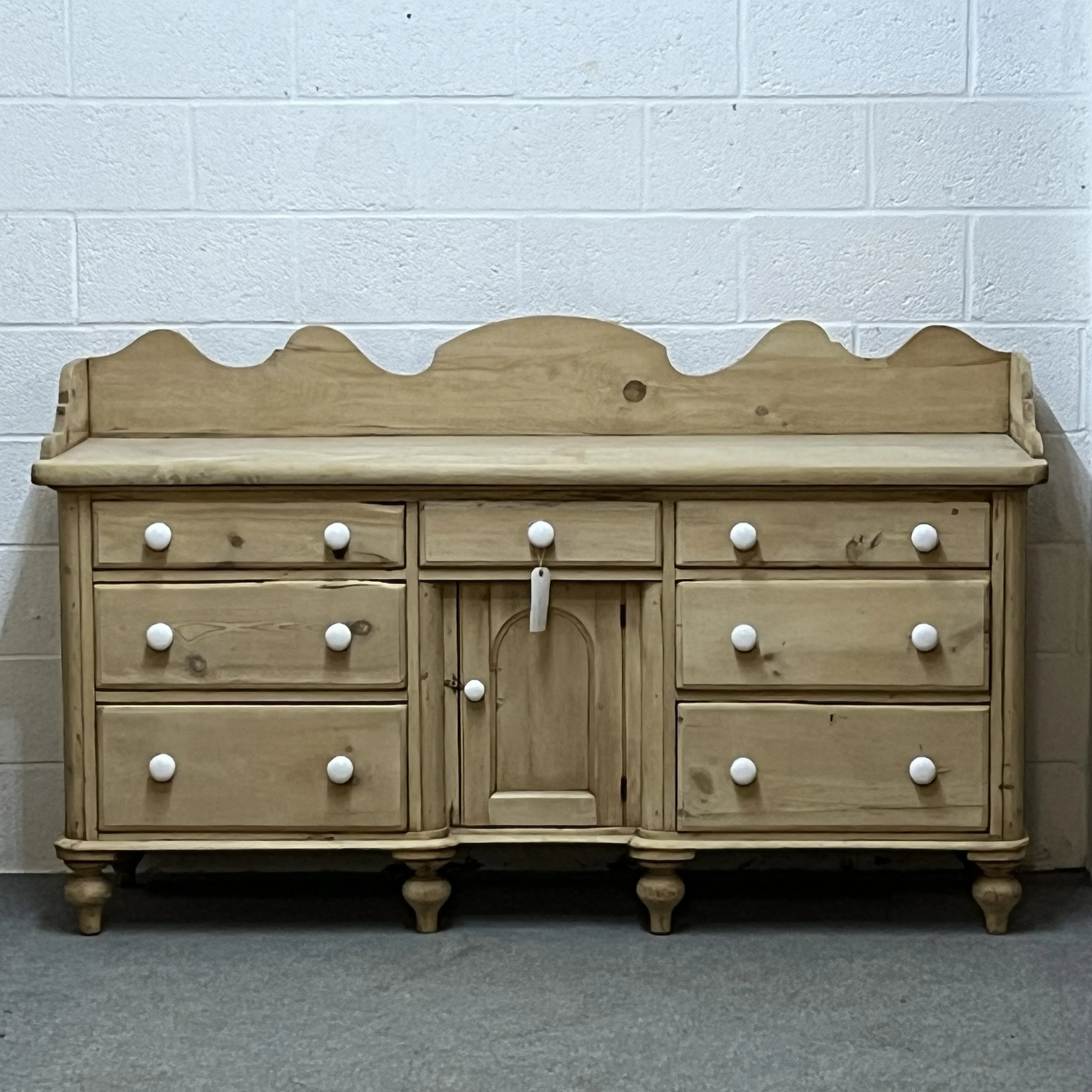 Large Victorian Pine Sideboard With Drawers