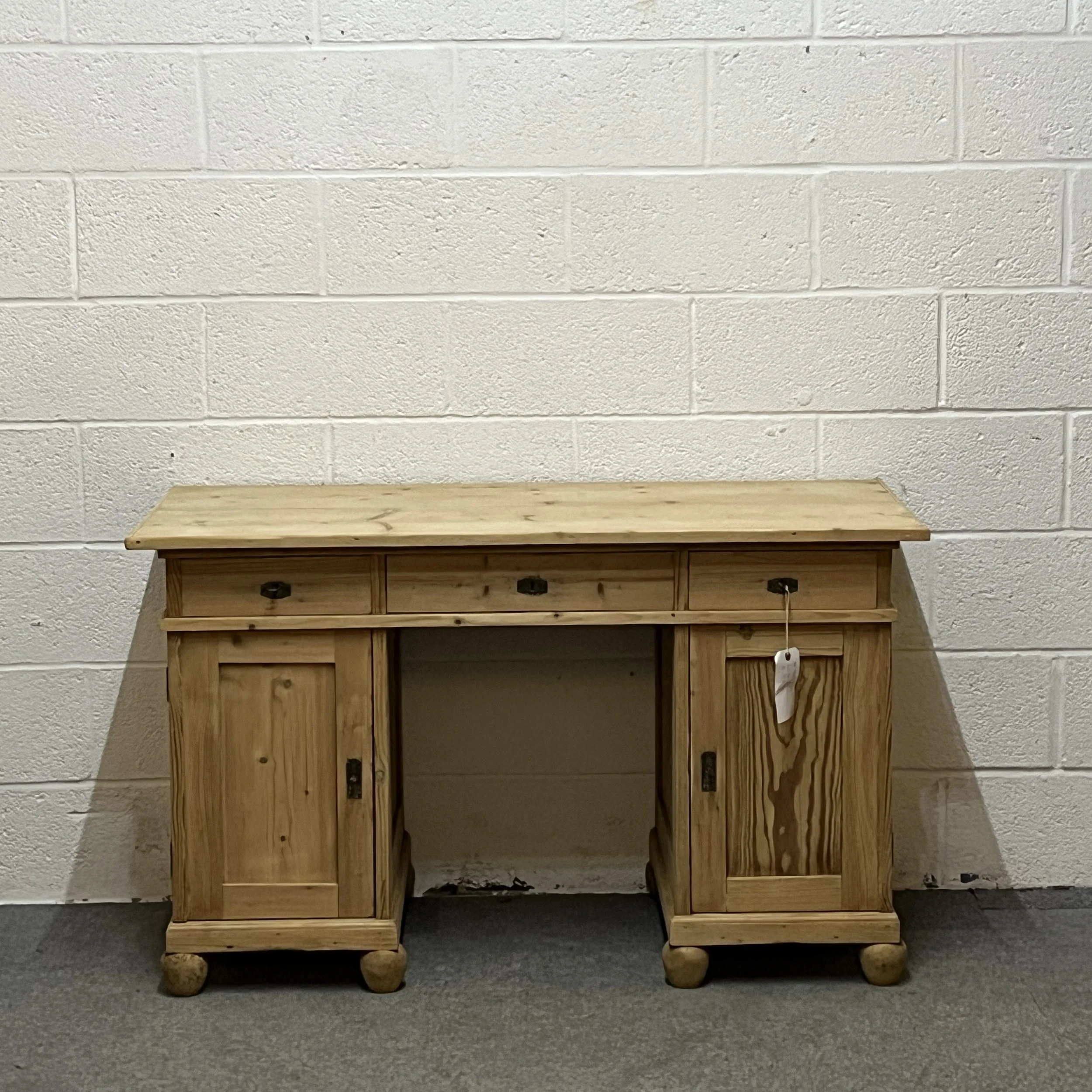 Antique Pine Pedestal Desk