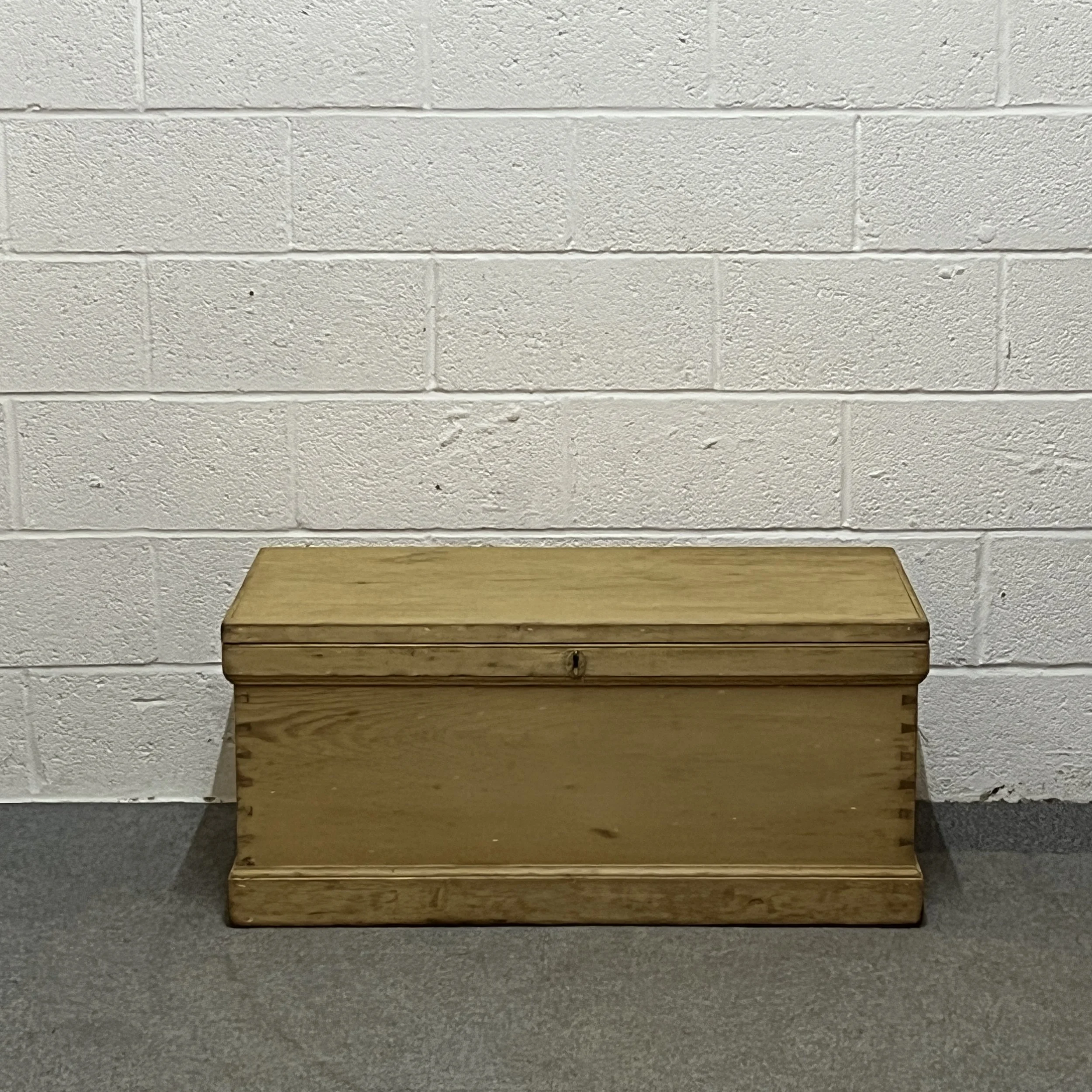 Antique Pine Blanket Box With Inner Candle Box And Drawers