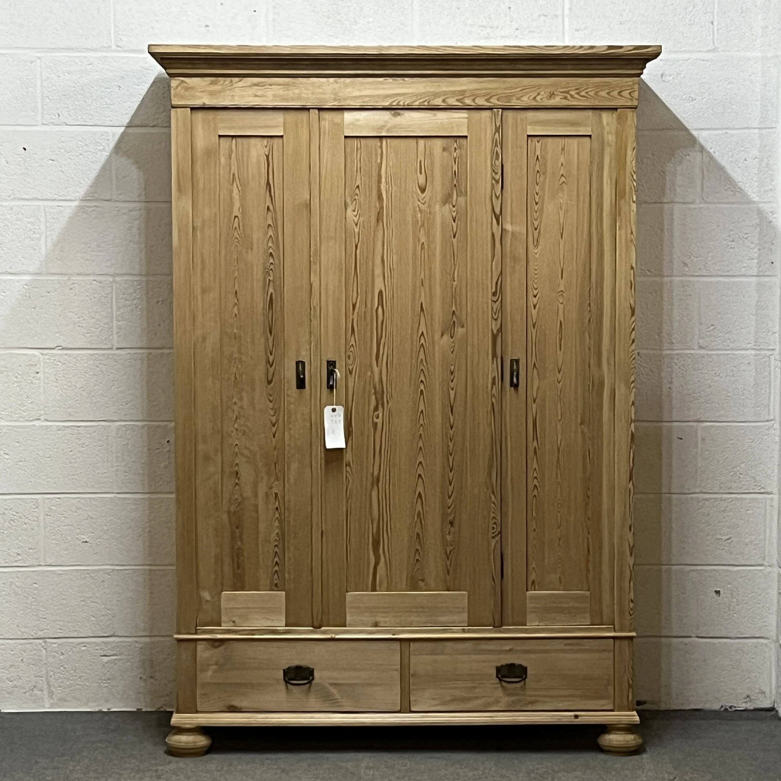Small Triple 1930’s Pine Wardrobe Bottom Drawers