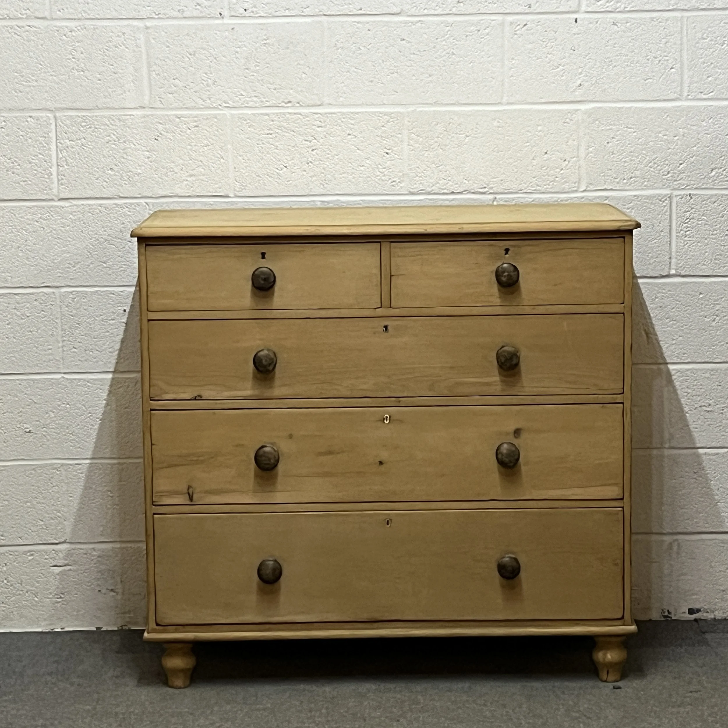 Very Large Victorian Pine (2 Over 3) Chest Of Drawers