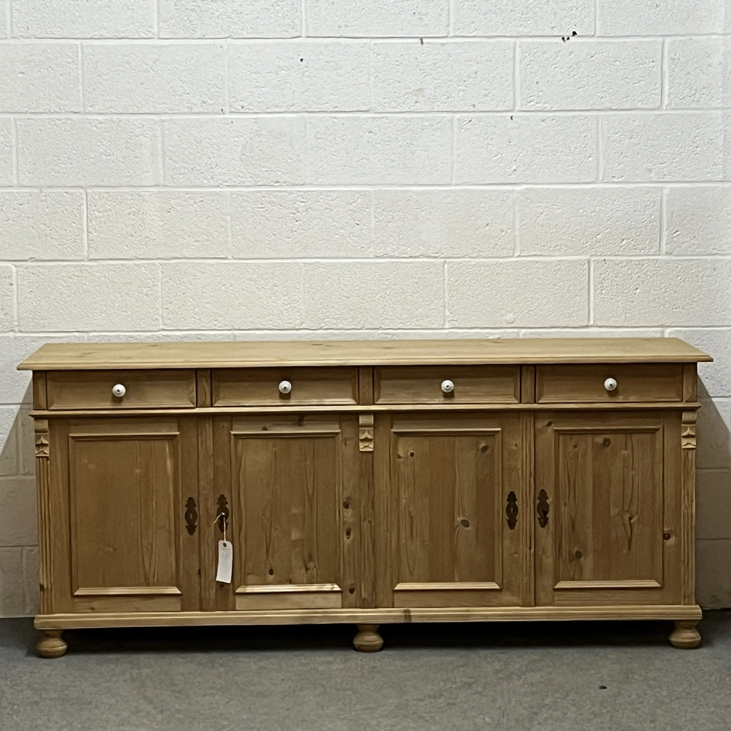 Large 4 Drawer 4 Door Pine Sideboard