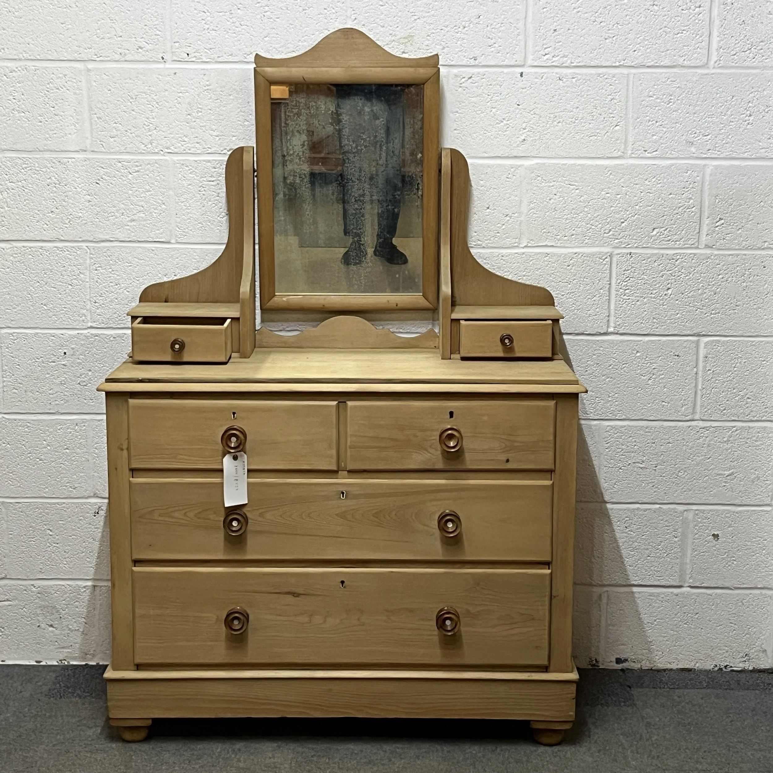 Large Edwardian Pine Dressing Chest With Swivel Mirror