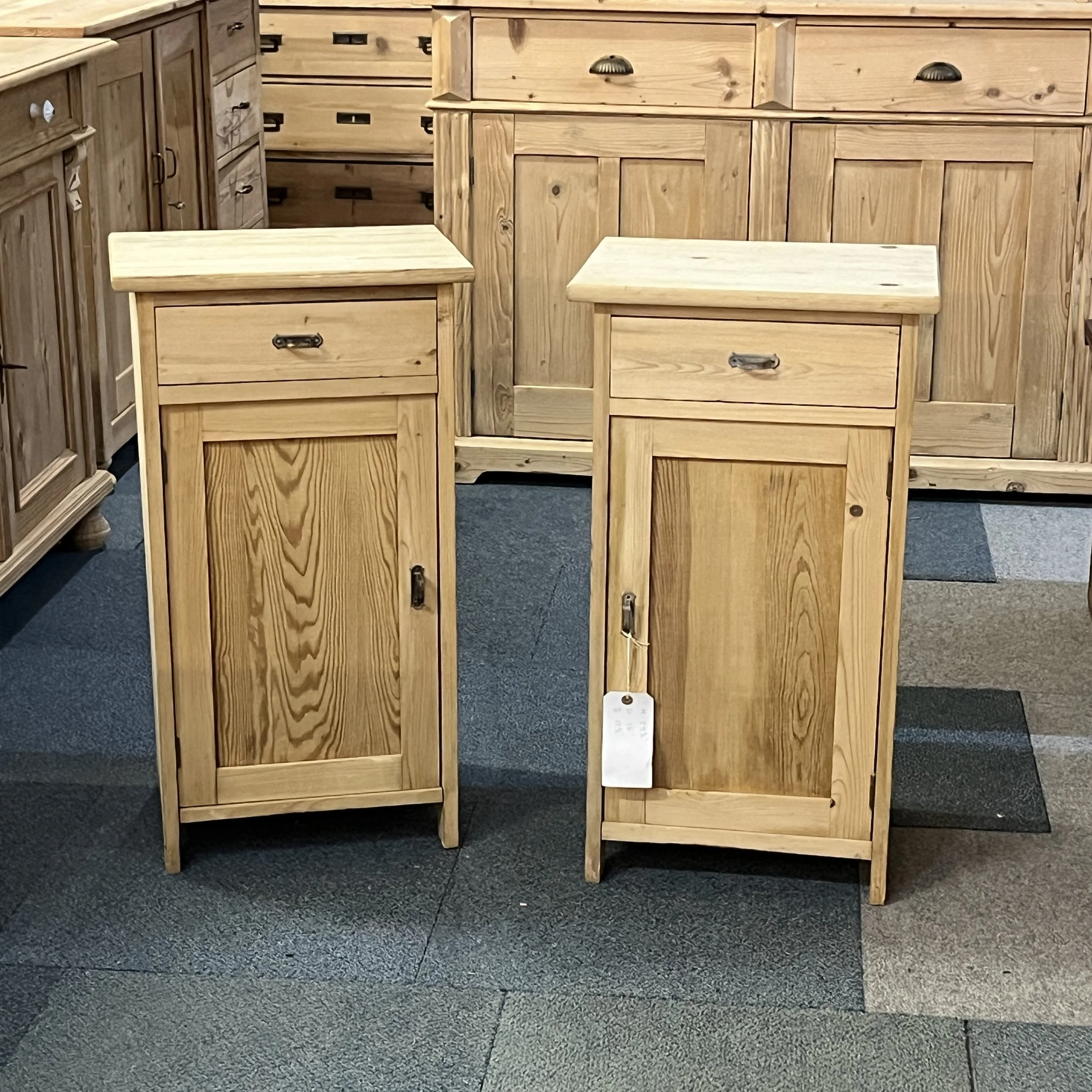 Pair Of Antique Pine Bedside Cupboards