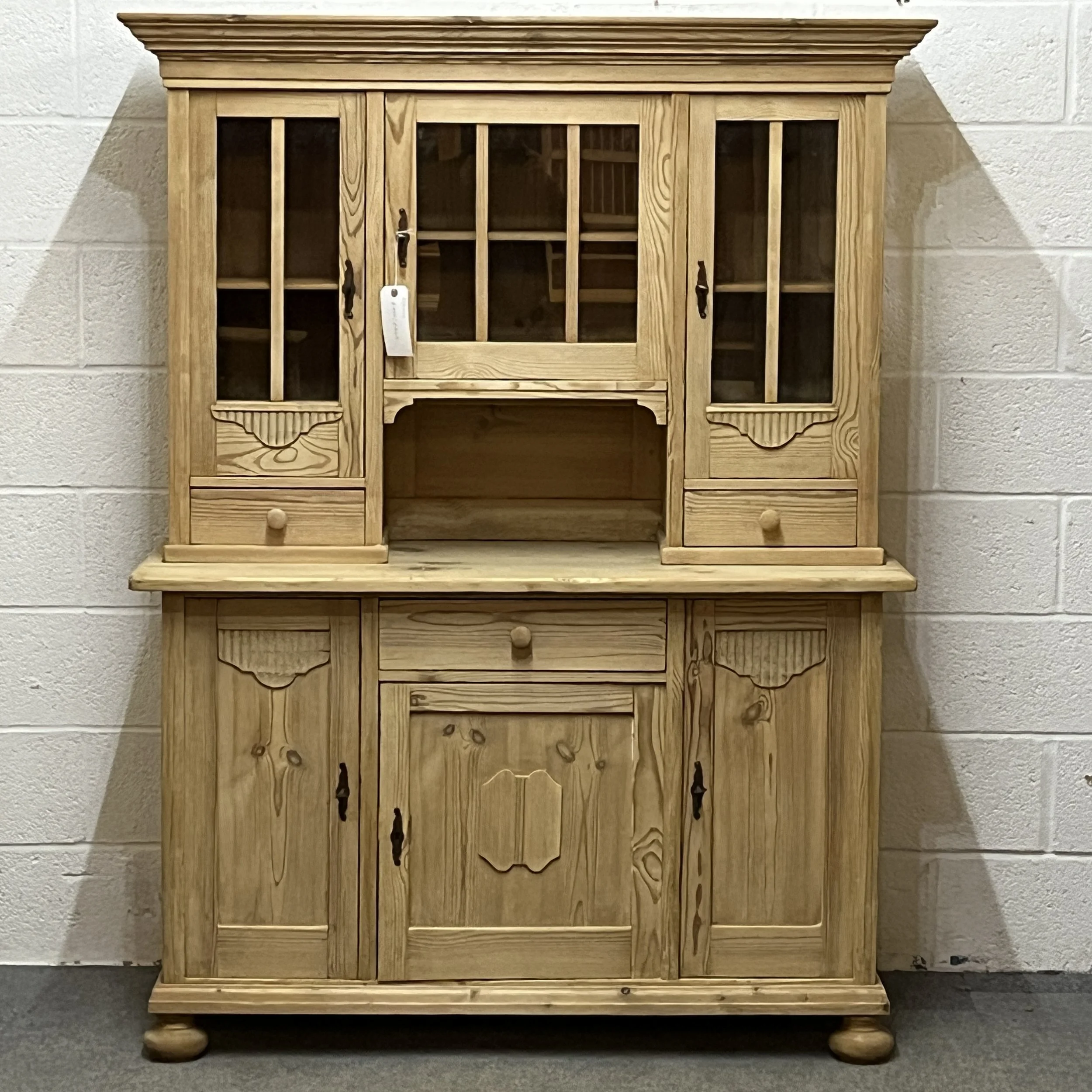 Partly Glazed East German 1930’s Pine Dresser