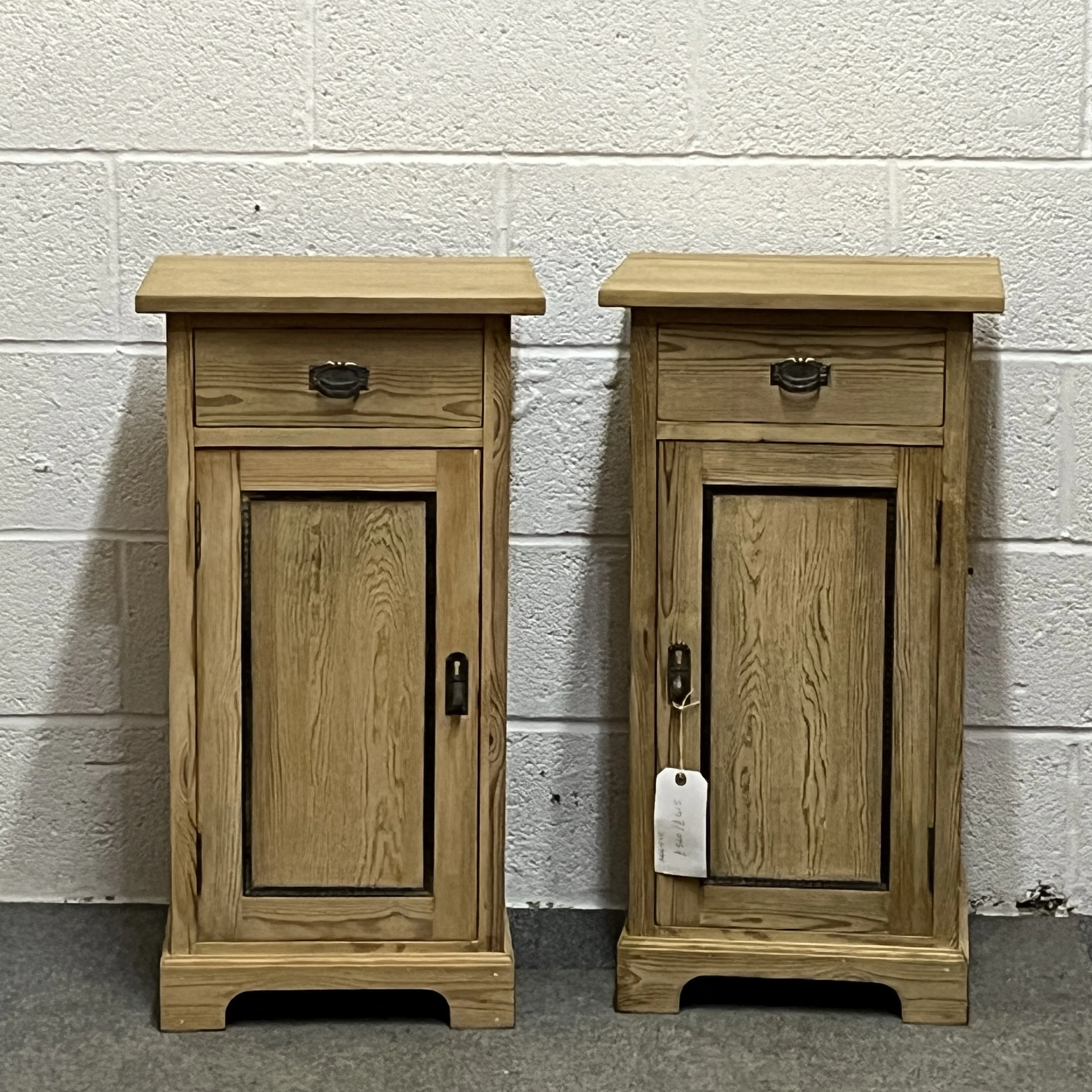 Pair Of Old 1920’s Pine Bedside Cupboards