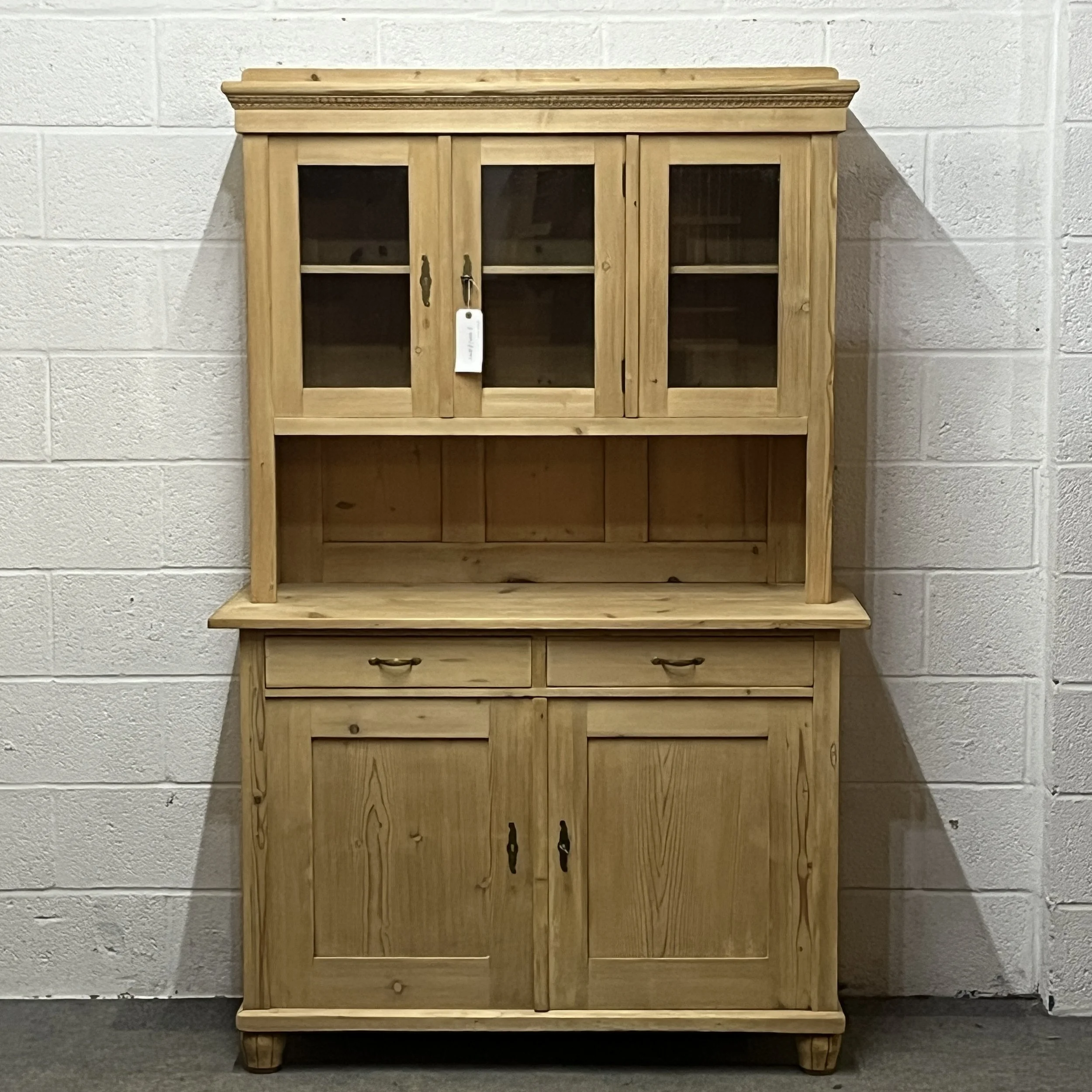 Large glazed pine dresser