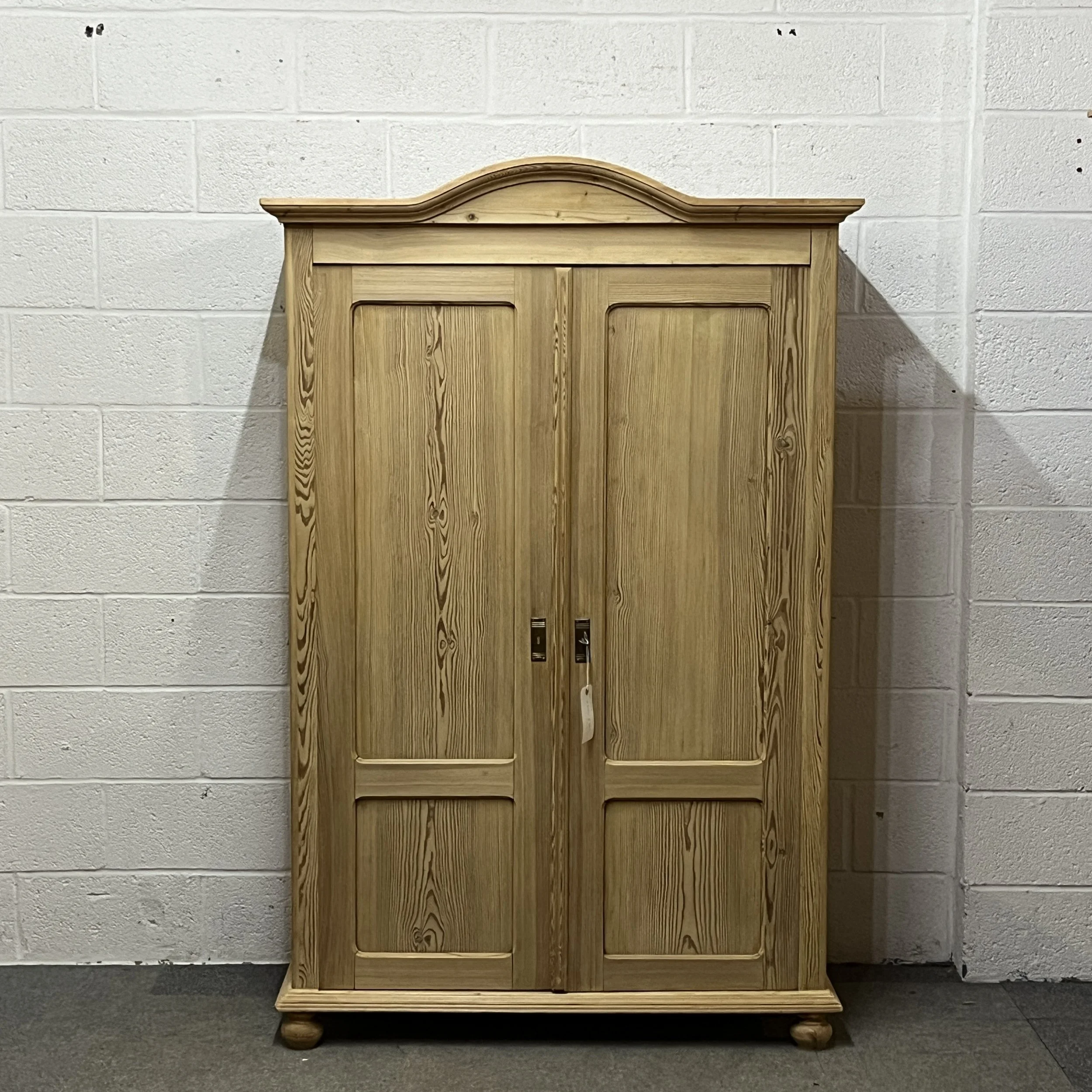 Small Arched Top Antique Pine Wardrobe