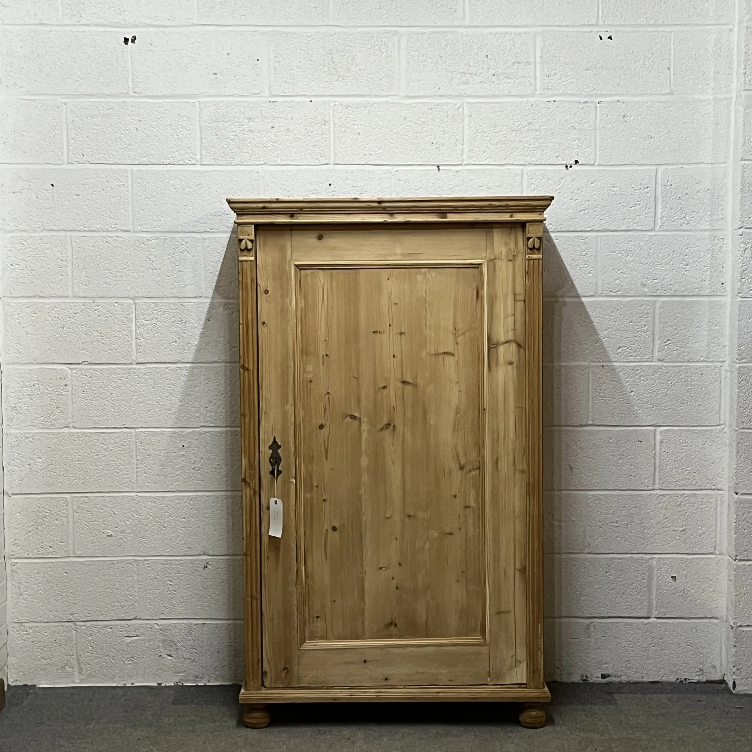 Large Old Pine Single Door Cupboard