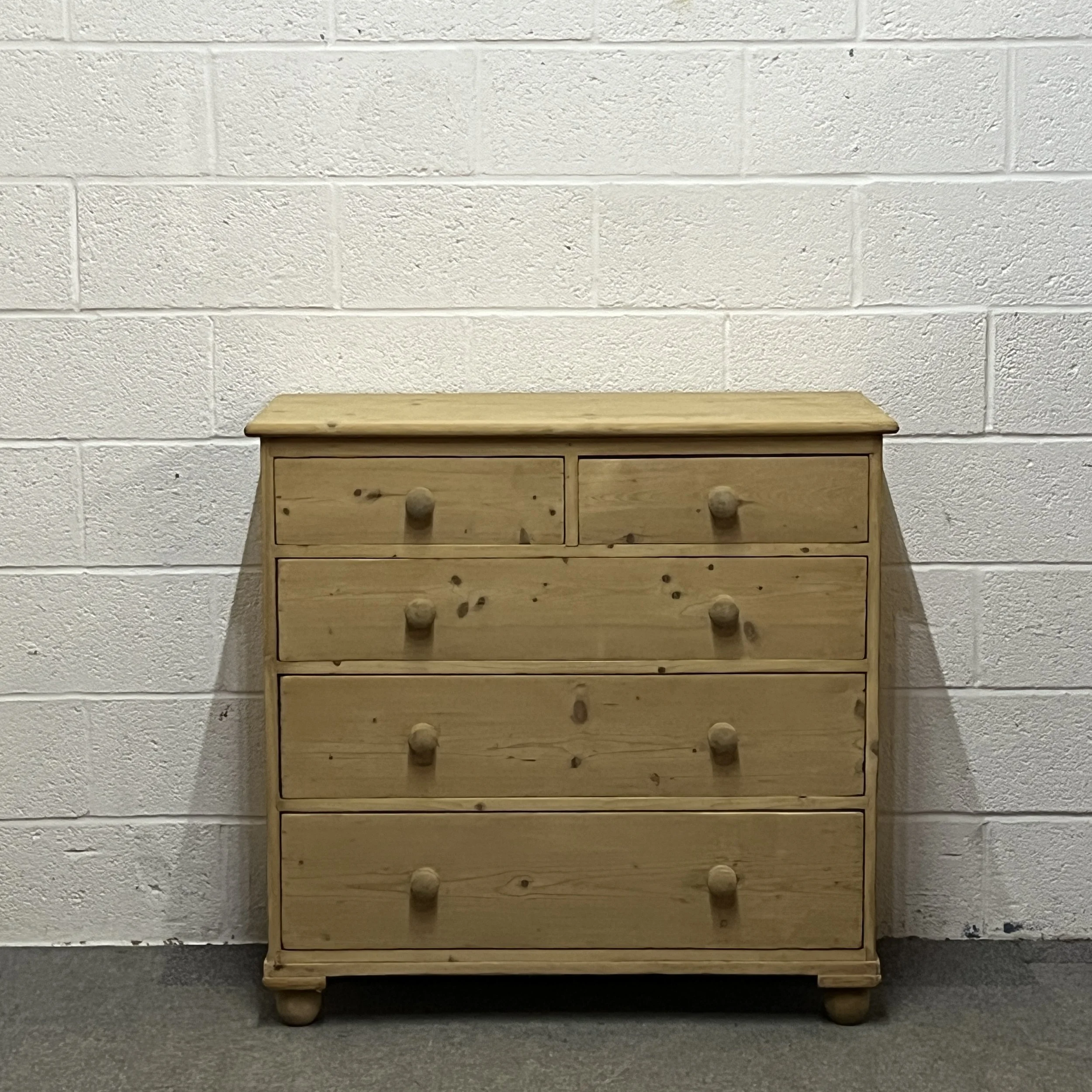 Victorian Pine 2 Over 3 Chest Of Drawers