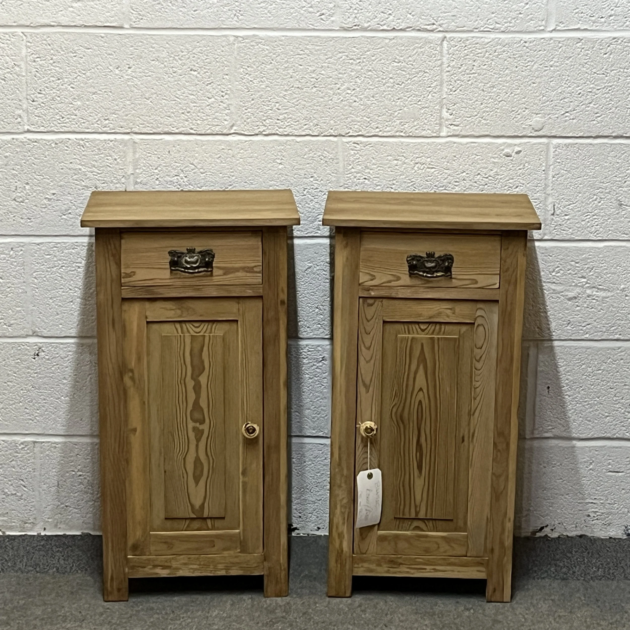 Pair Of Antique Pine Bedside Cupboards