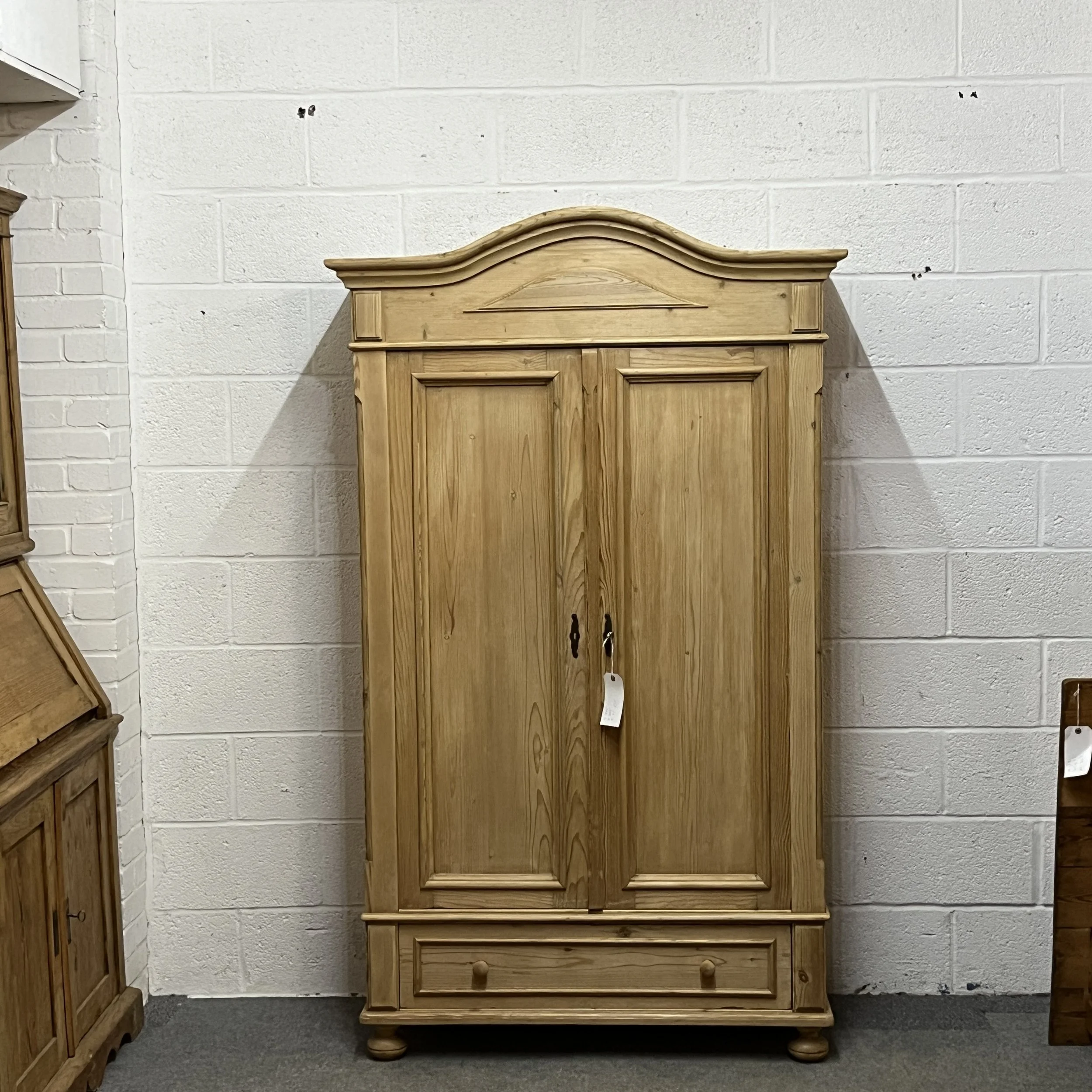 Small Arched Top Wardrobe With Bottom Drawer