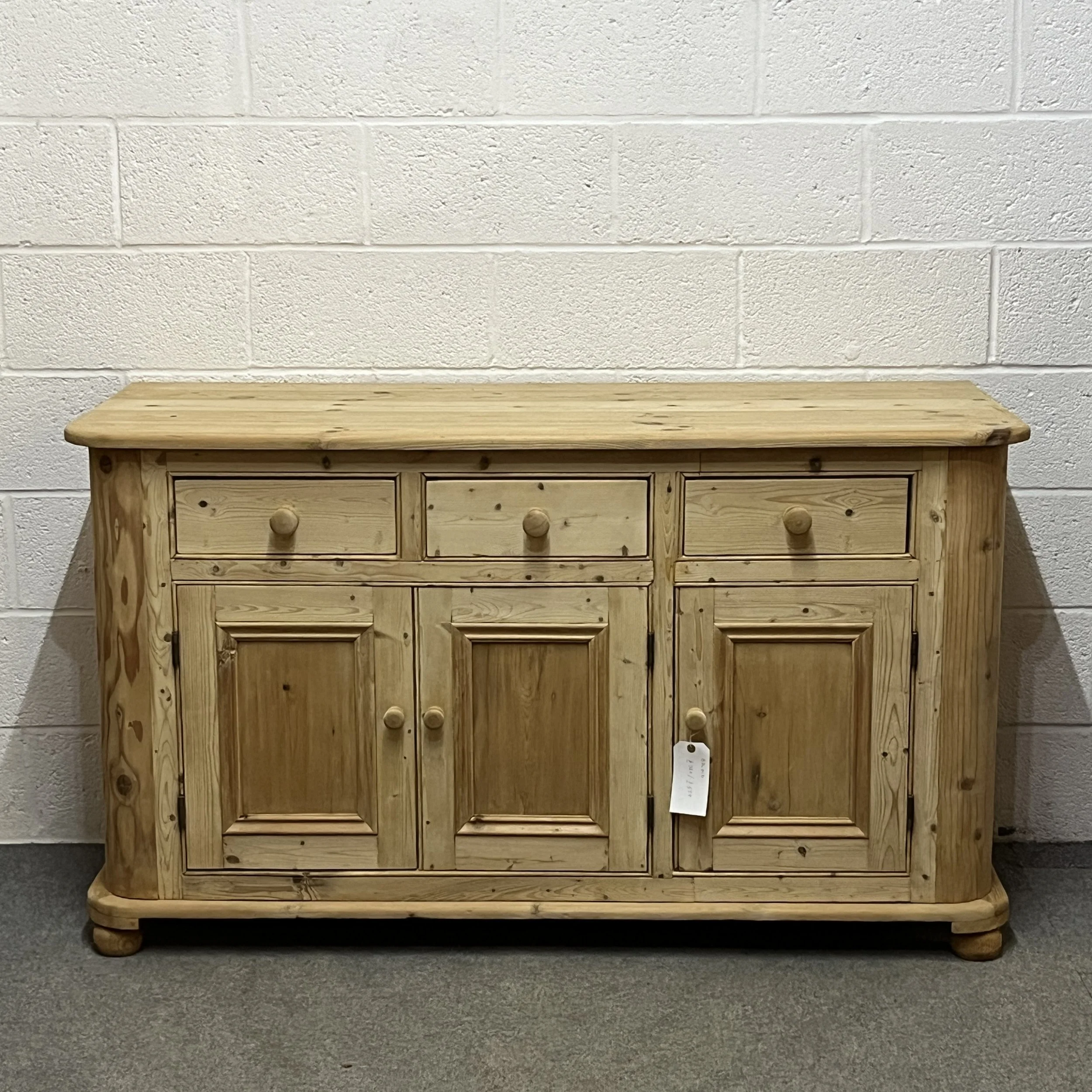 Reclaimed Pine 3 Door 3 Drawer Cupboard