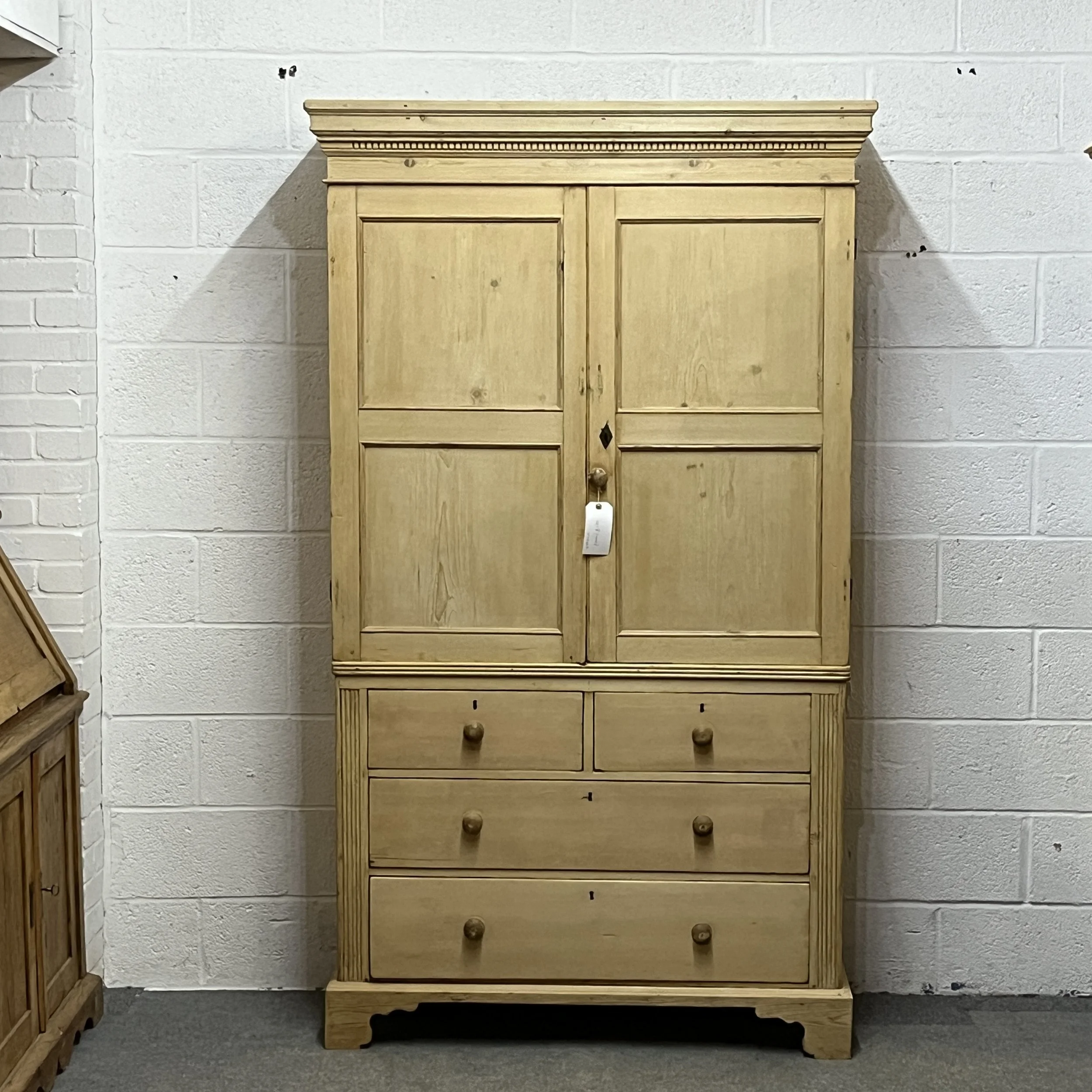 Large Victorian Pine Linen Press