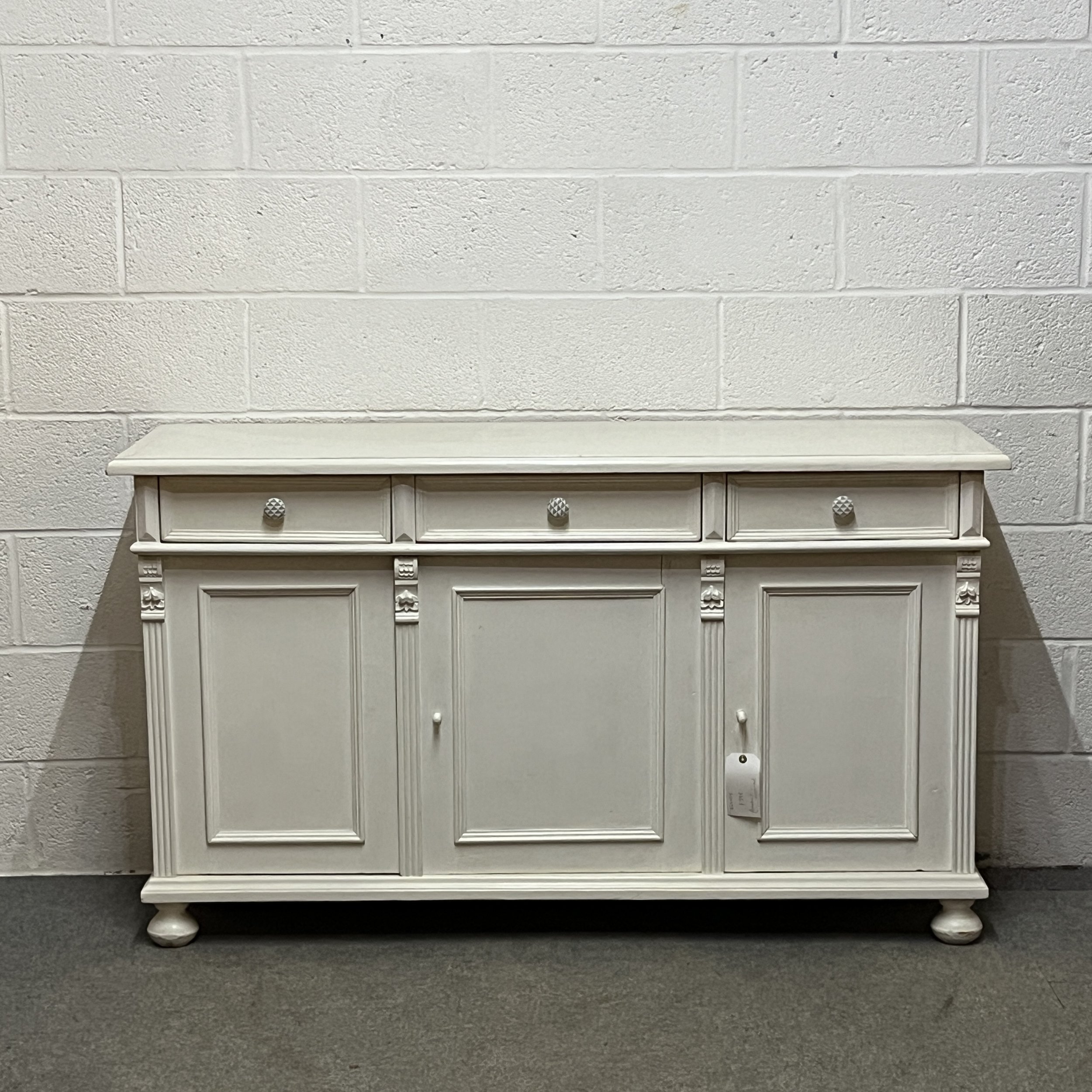 White Painted Reclaimed Pine Sideboard
