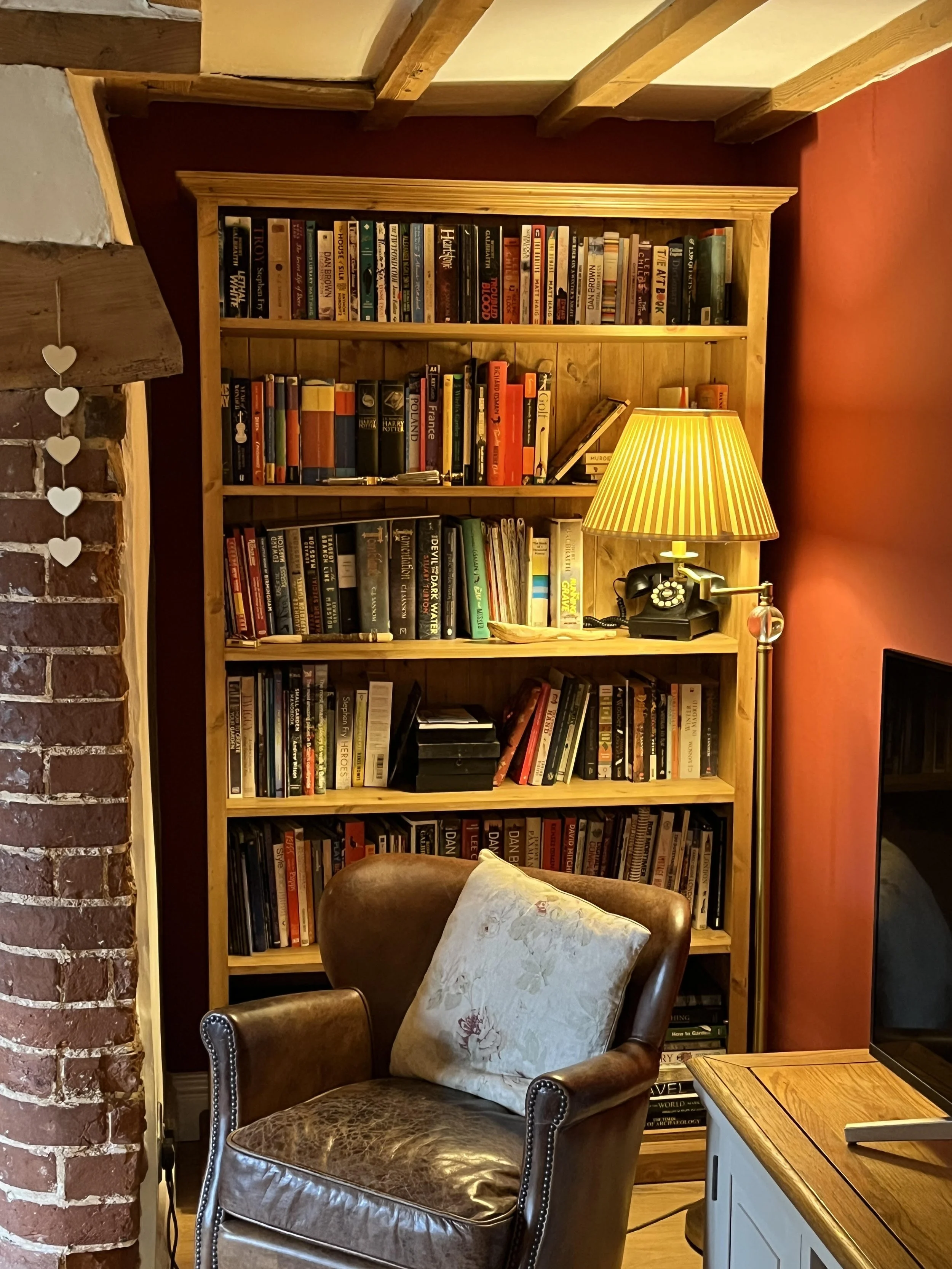 Custom made pine waxed bookcase 
